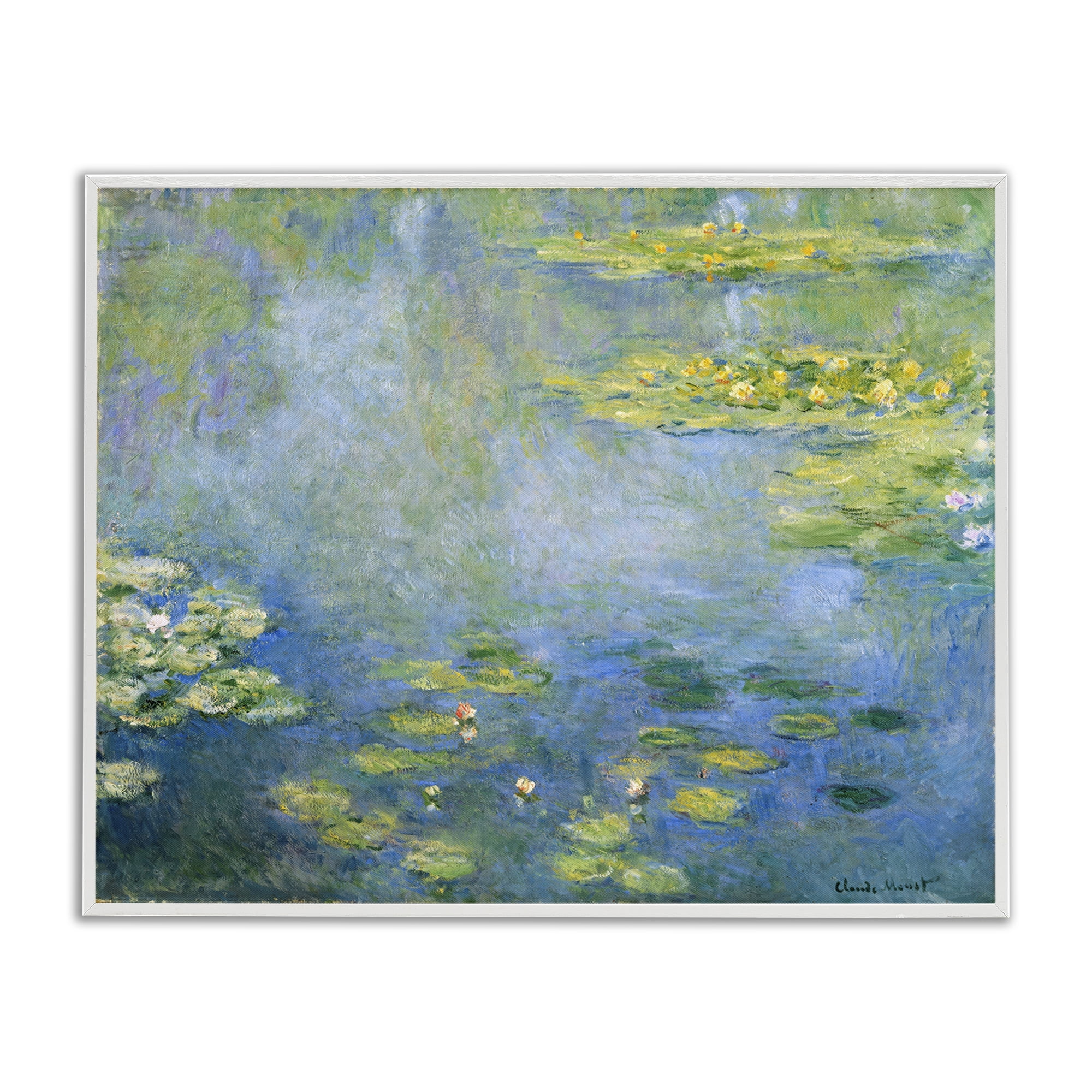 Stupell Industries Classical Monet Green Water Lilies Landscape & Nature Painting White Framed Art Print Wall Art, 30 x 24