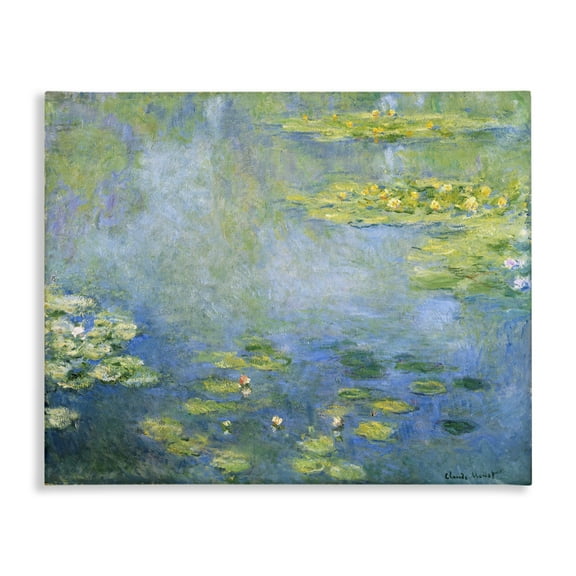 Stupell Industries Classical Monet Green Water Lilies Landscape & Nature Painting Wrapped Canvas Art Print Wall Art, 20 x 16