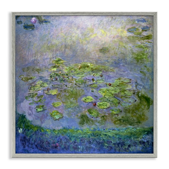 Stupell Industries Classical Monet Nympheas Landscape & Nature Painting Gray Framed Art Print Wall Art, 12 x 12