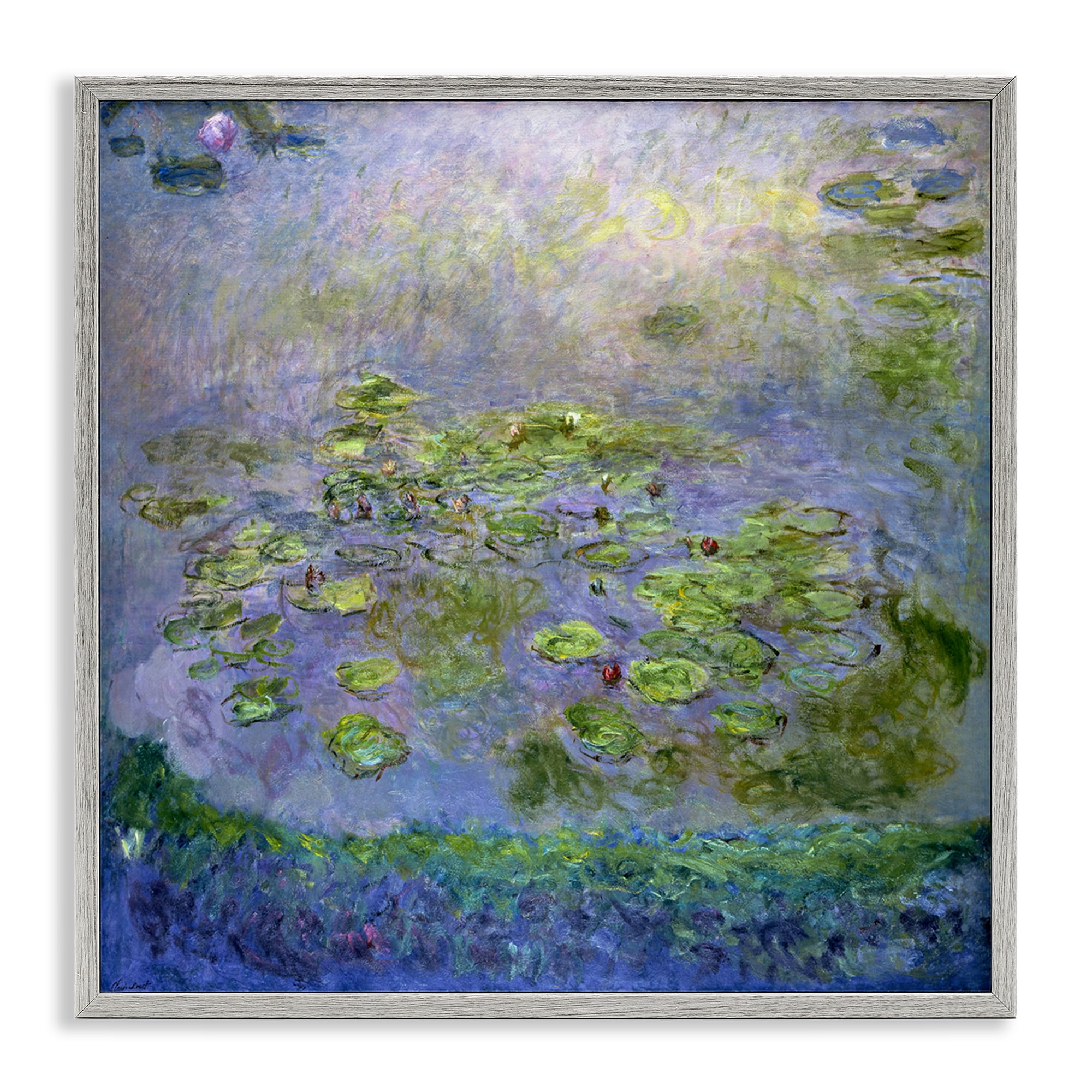 Stupell Industries Classical Monet Nympheas Landscape & Nature Painting Gray Framed Art Print Wall Art, 17 x 17