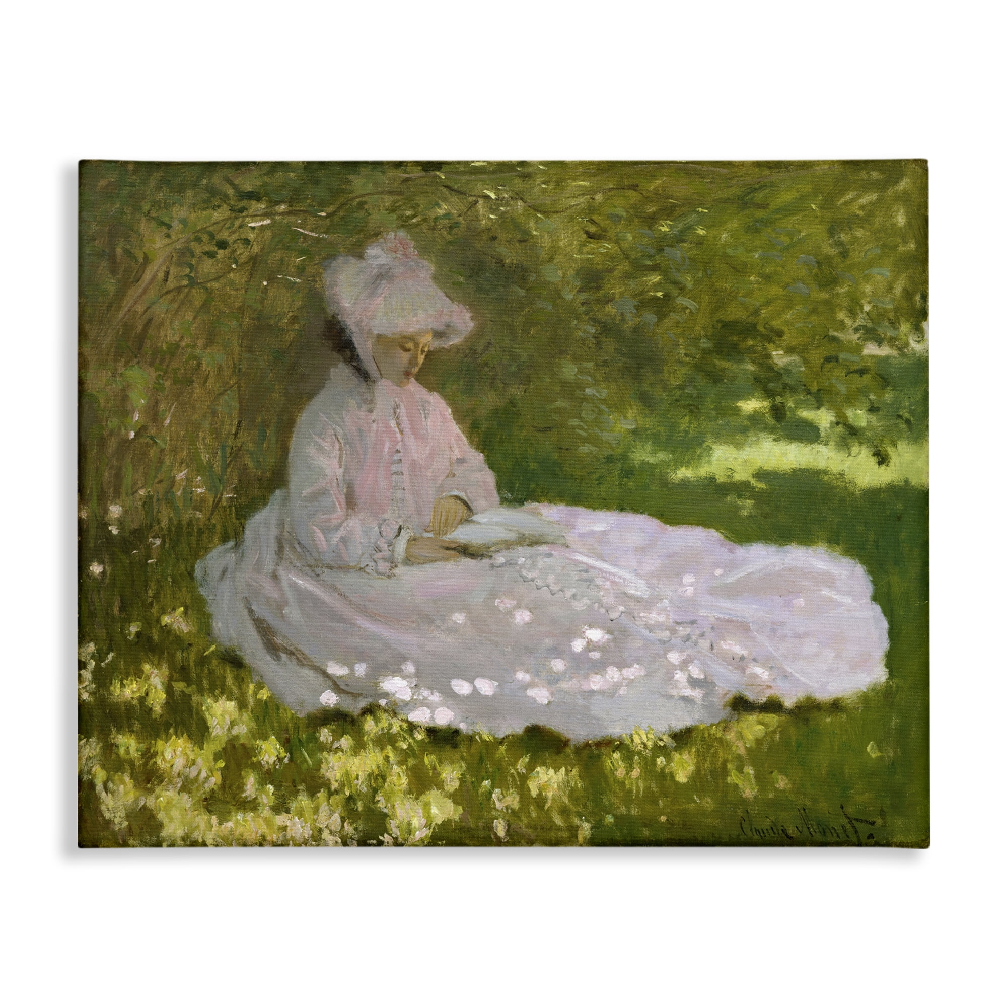Stupell Industries Classical Monet Springtime Portrait People Painting Wrapped Canvas Art Print Wall Art, 20 x 16