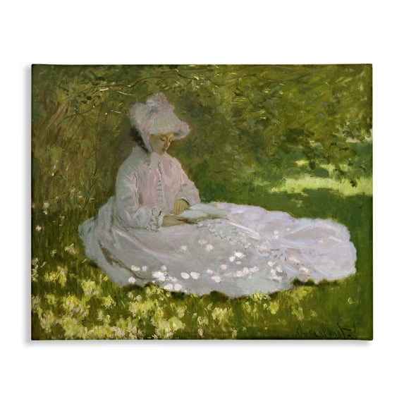 Stupell Industries Classical Monet Springtime Portrait People Painting Wrapped Canvas Art Print Wall Art, 30 x 24