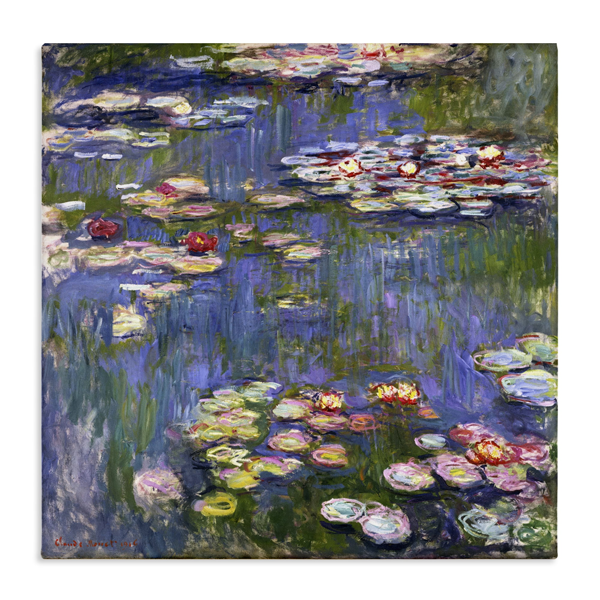 Stupell Industries Classical Monet Water Lilies Landscape & Nature Painting Wrapped Canvas Art Print Wall Art, 36 x 36