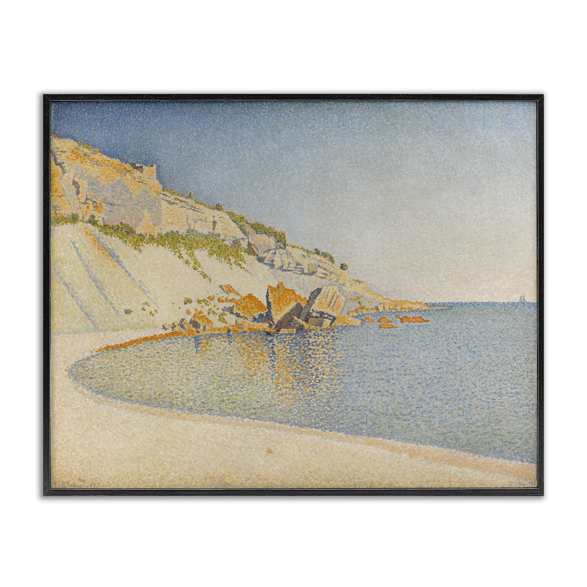 Stupell Industries Classical Paul Signac Painting Landscape & Nature Painting Black Framed Art Print Wall Art, 30 x 24