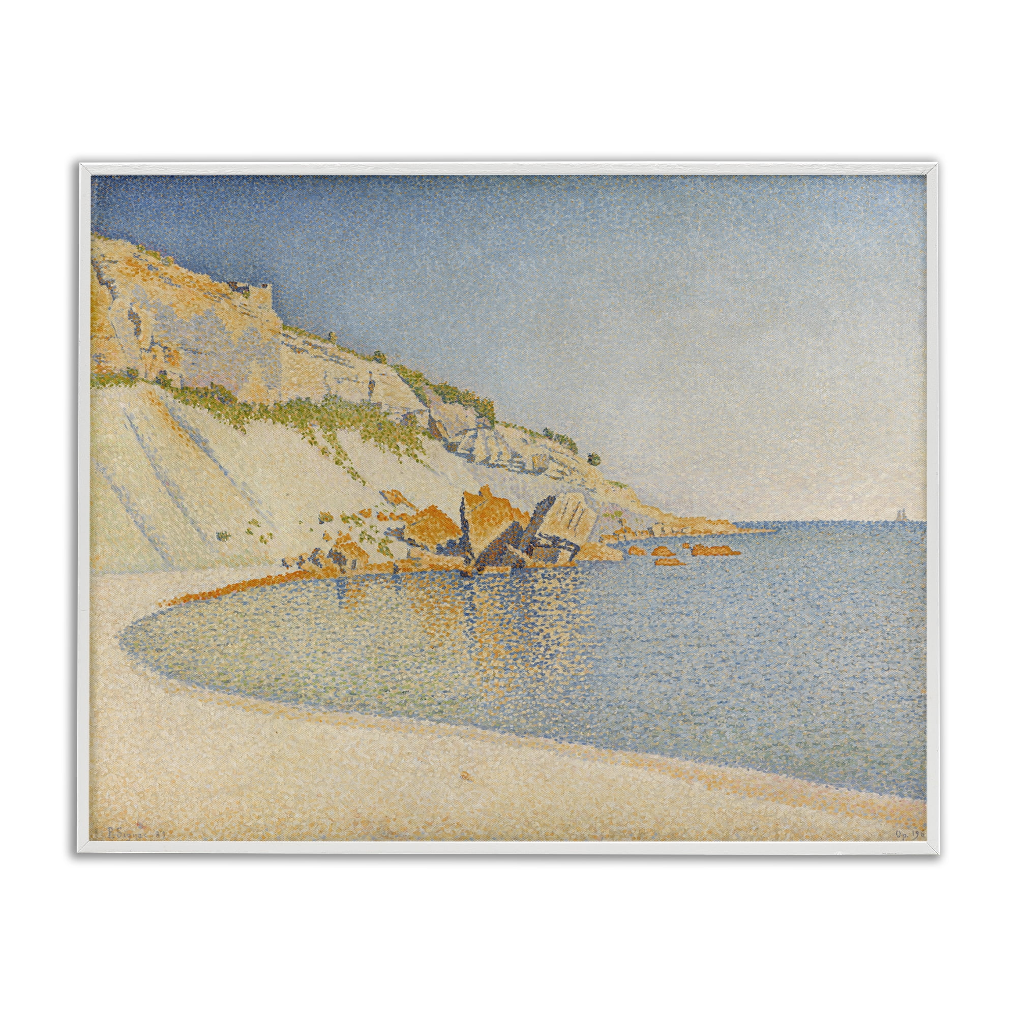 Stupell Industries Classical Paul Signac Painting Landscape & Nature Painting White Framed Art Print Wall Art, 20 x 16