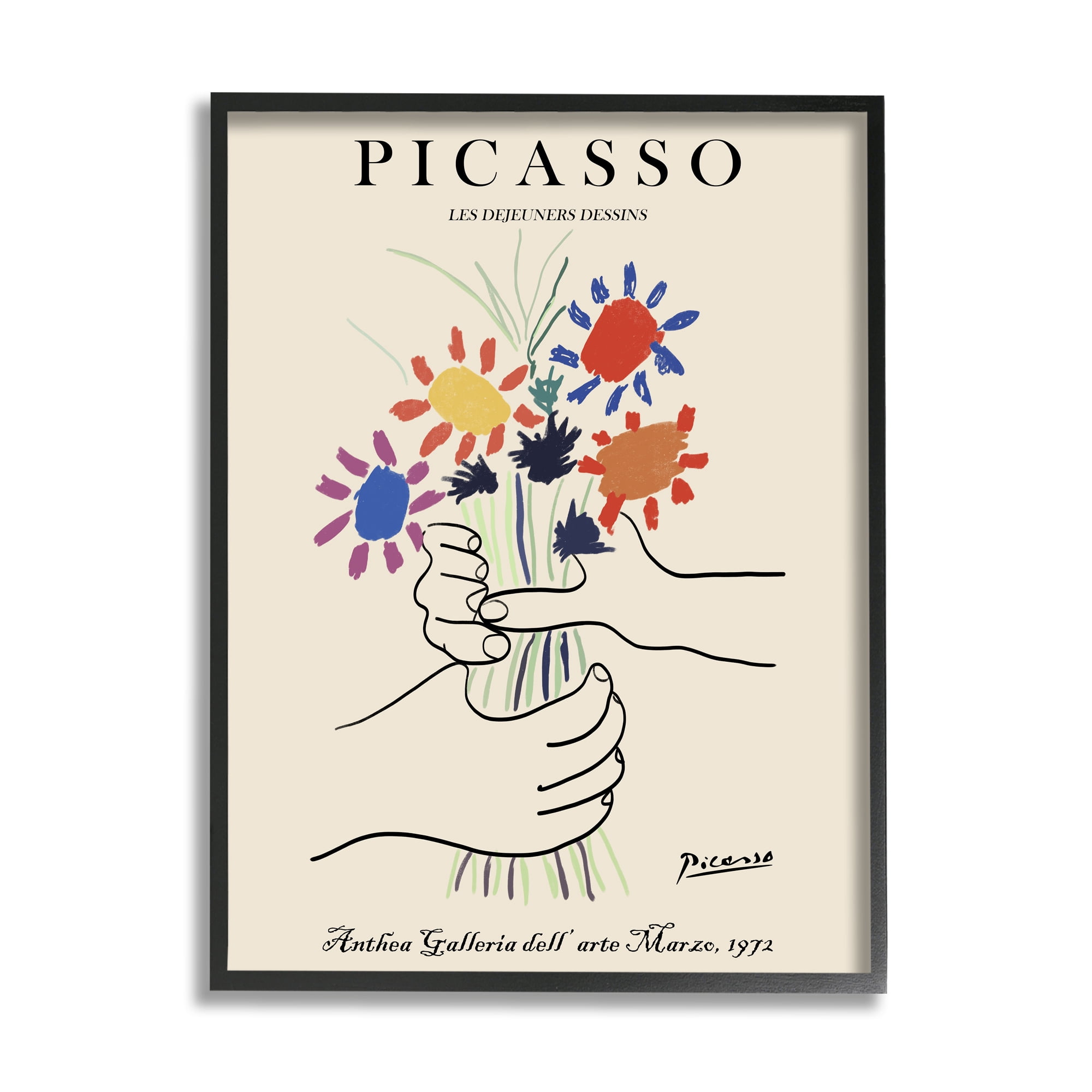 Stupell Industries Classical Picasso Floral Painting Hands Holding Bouquet, 24 x 30, Designed by Ros Ruseva