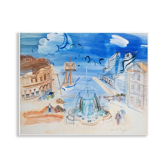 Stupell Industries Classical Raoul Dufy Composition Landscape & Nature Painting Unframed Art Print Wall Art, 14 x 11