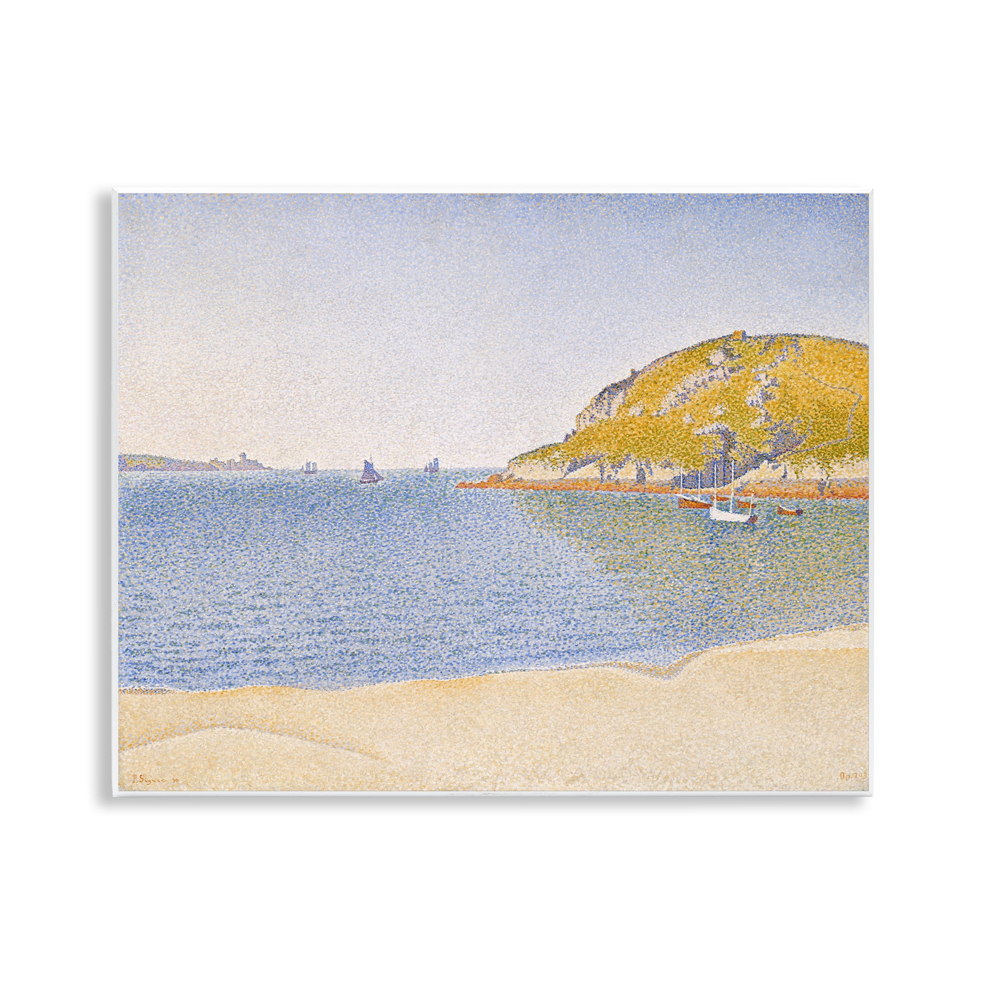 Stupell Industries Classical Signac Port Painting Landscape & Nature Painting Unframed Art Print Wall Art, 14 x 11