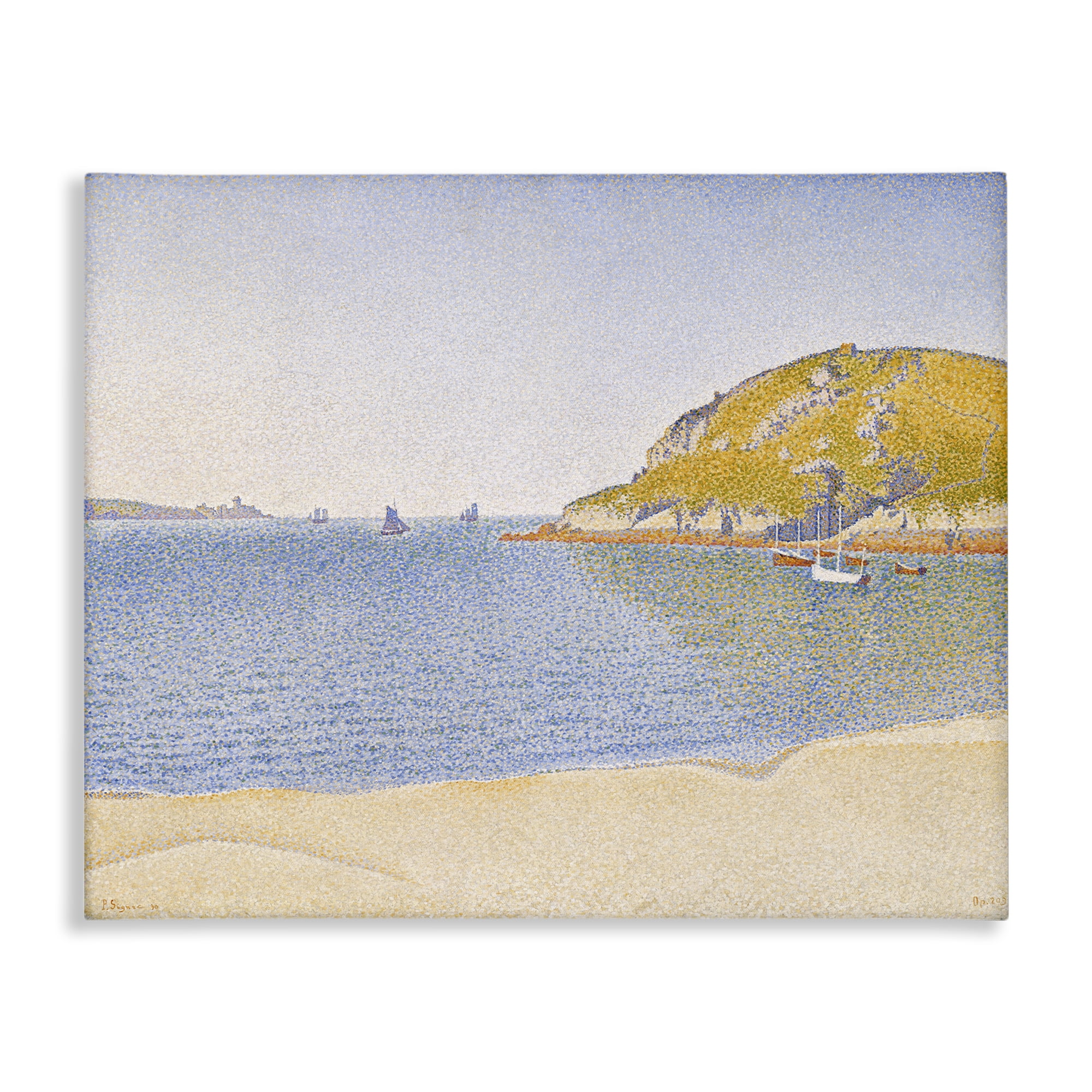 Stupell Industries Classical Signac Port Painting Landscape & Nature Painting Wrapped Canvas Art Print Wall Art, 48 x 36