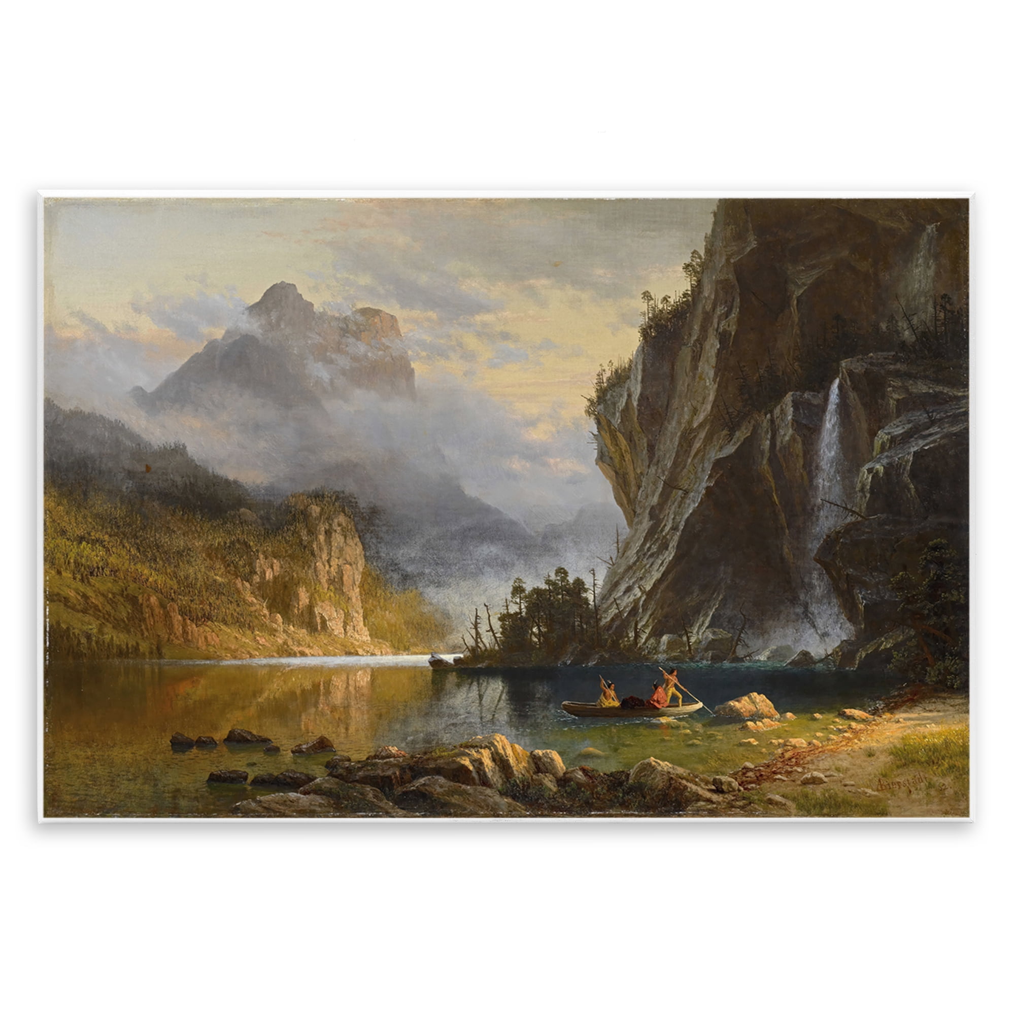 Stupell Industries Classical Spear Fishing Landscape & Nature Painting Unframed Art Print Wall Art, 19 x 13