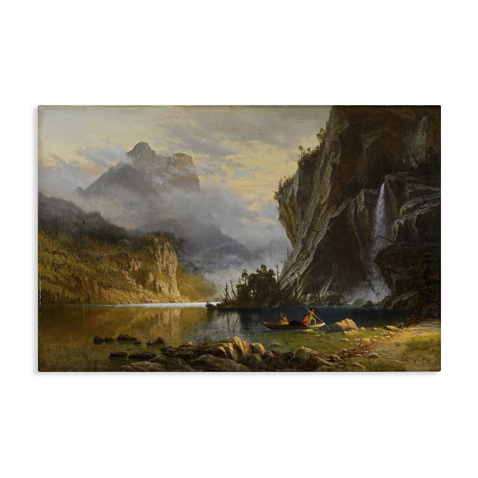Stupell Industries Classical Spear Fishing Landscape & Nature Painting Wrapped Canvas Art Print Wall Art, 24 x 16