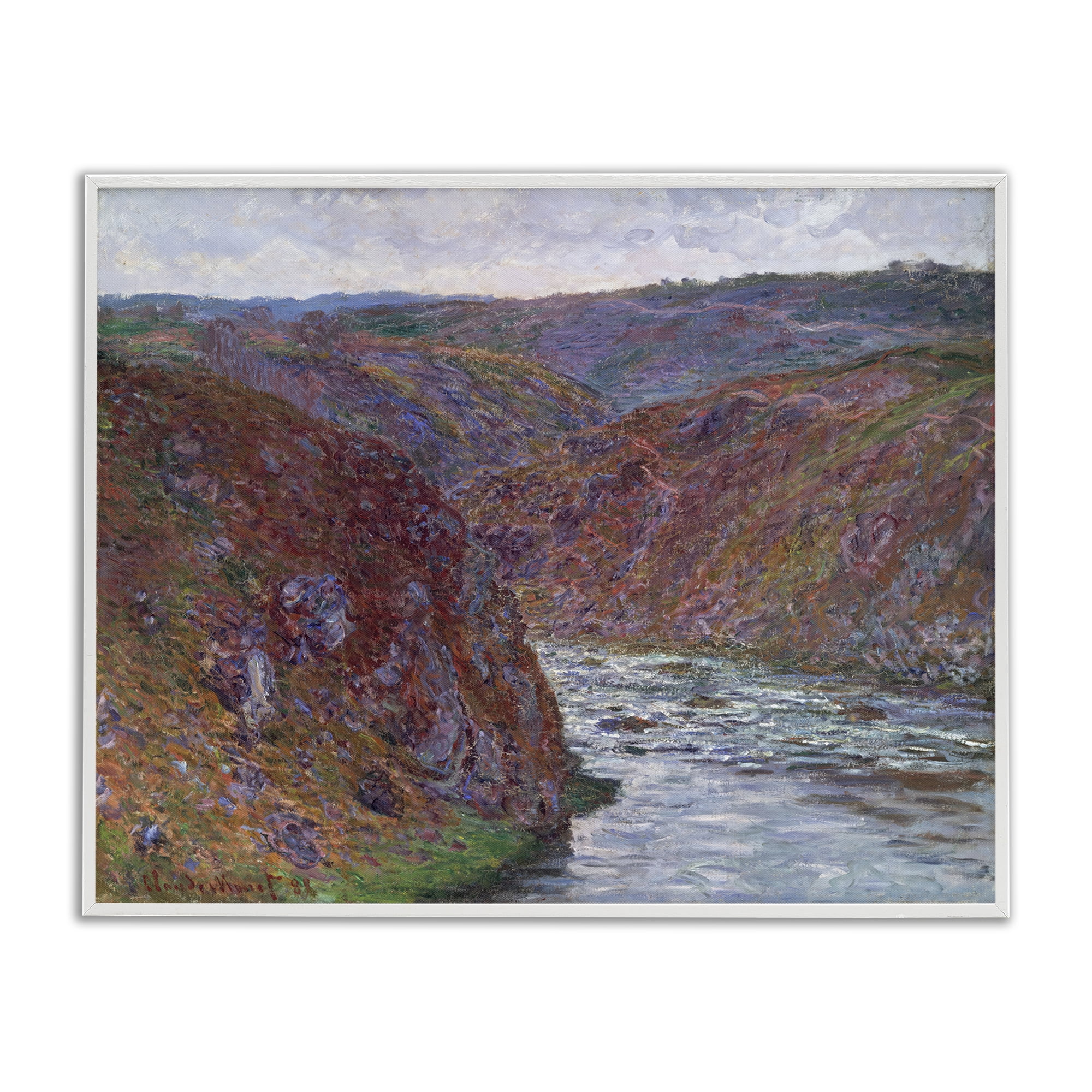 Stupell Industries Classical Valley of Creuse Landscape & Nature Painting White Framed Art Print Wall Art, 14 x 11