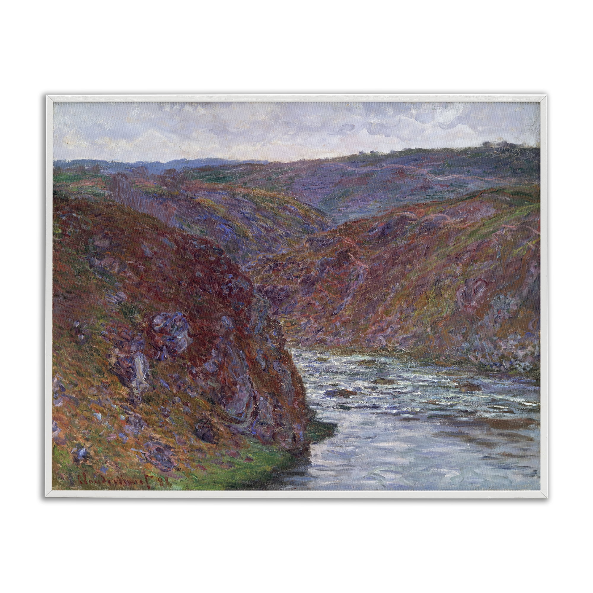 Stupell Industries Classical Valley of Creuse Landscape & Nature Painting White Framed Art Print Wall Art, 20 x 16