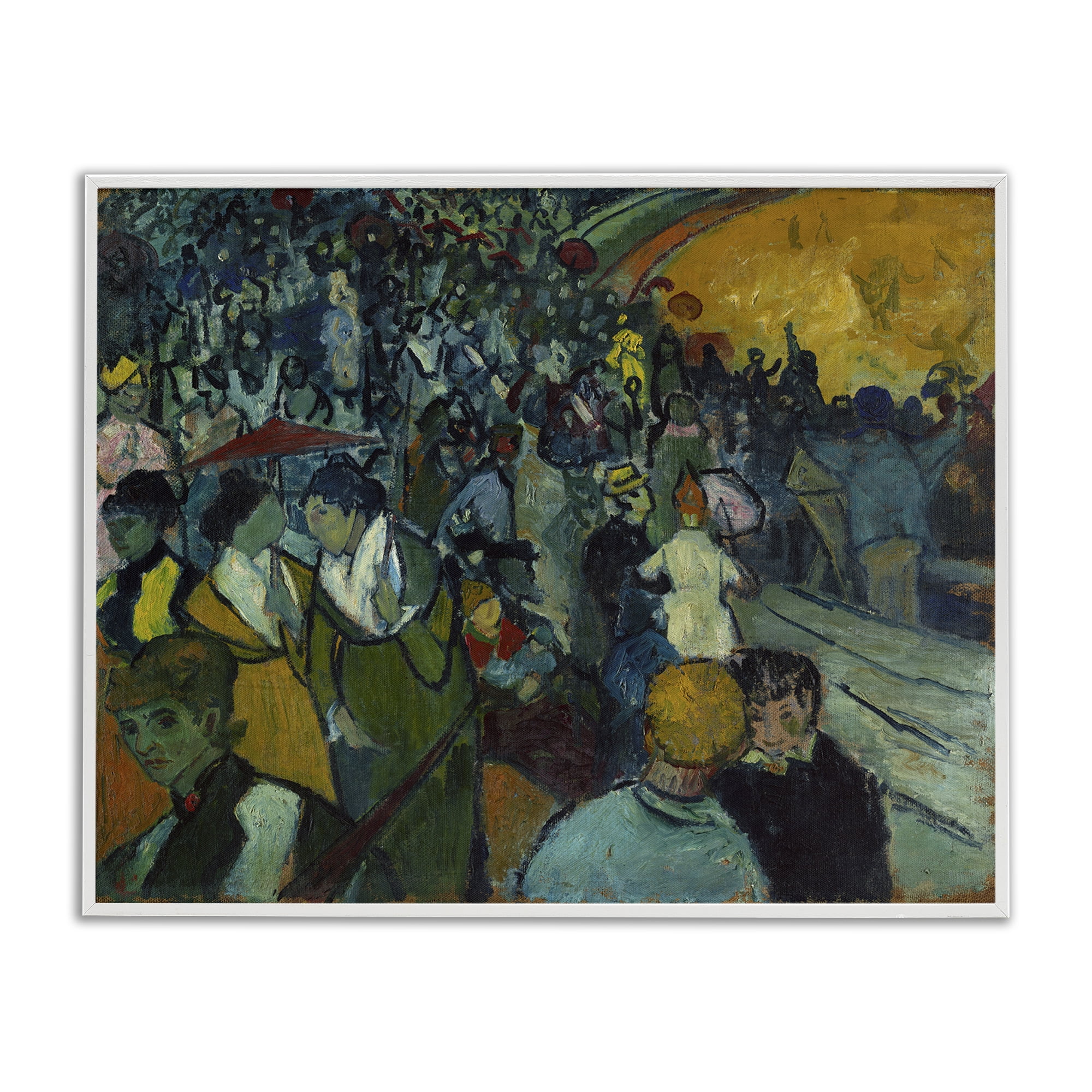 Stupell Industries Classical Van Gogh Arena People Painting White Framed Art Print Wall Art, 14 x 11