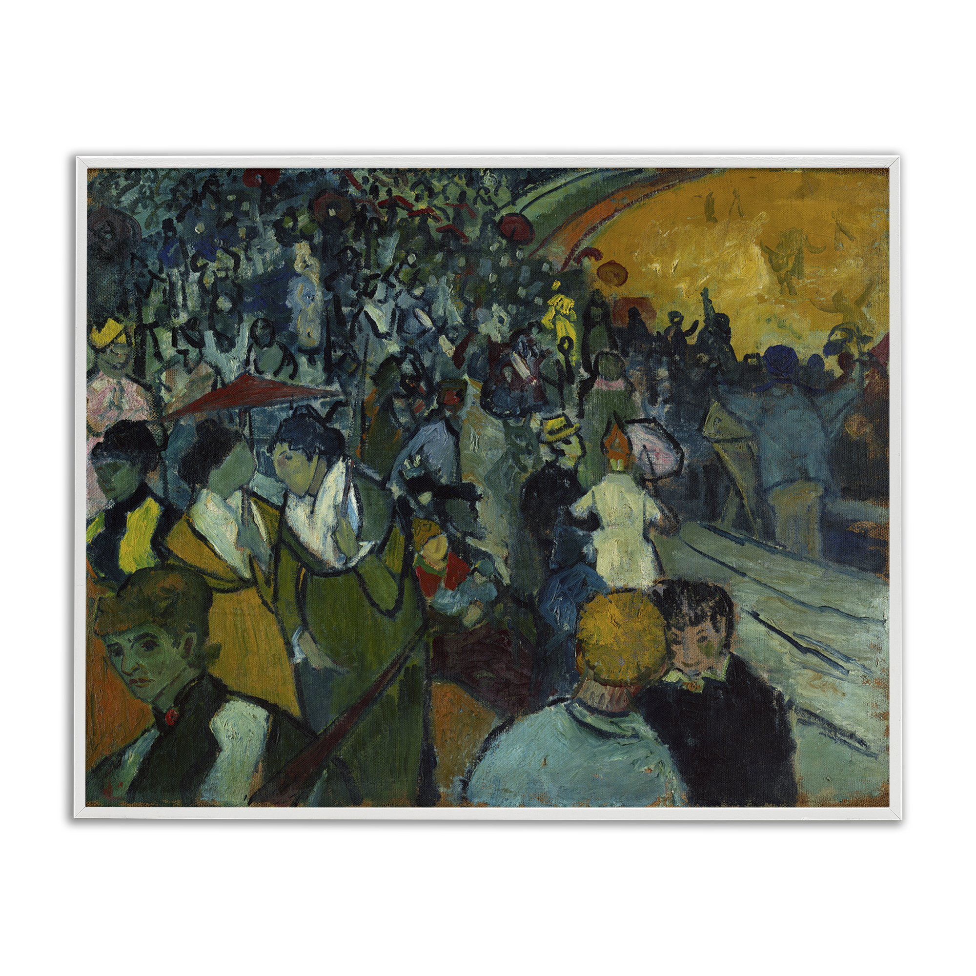Stupell Industries Classical Van Gogh Arena People Painting White Framed Art Print Wall Art, 30 x 24