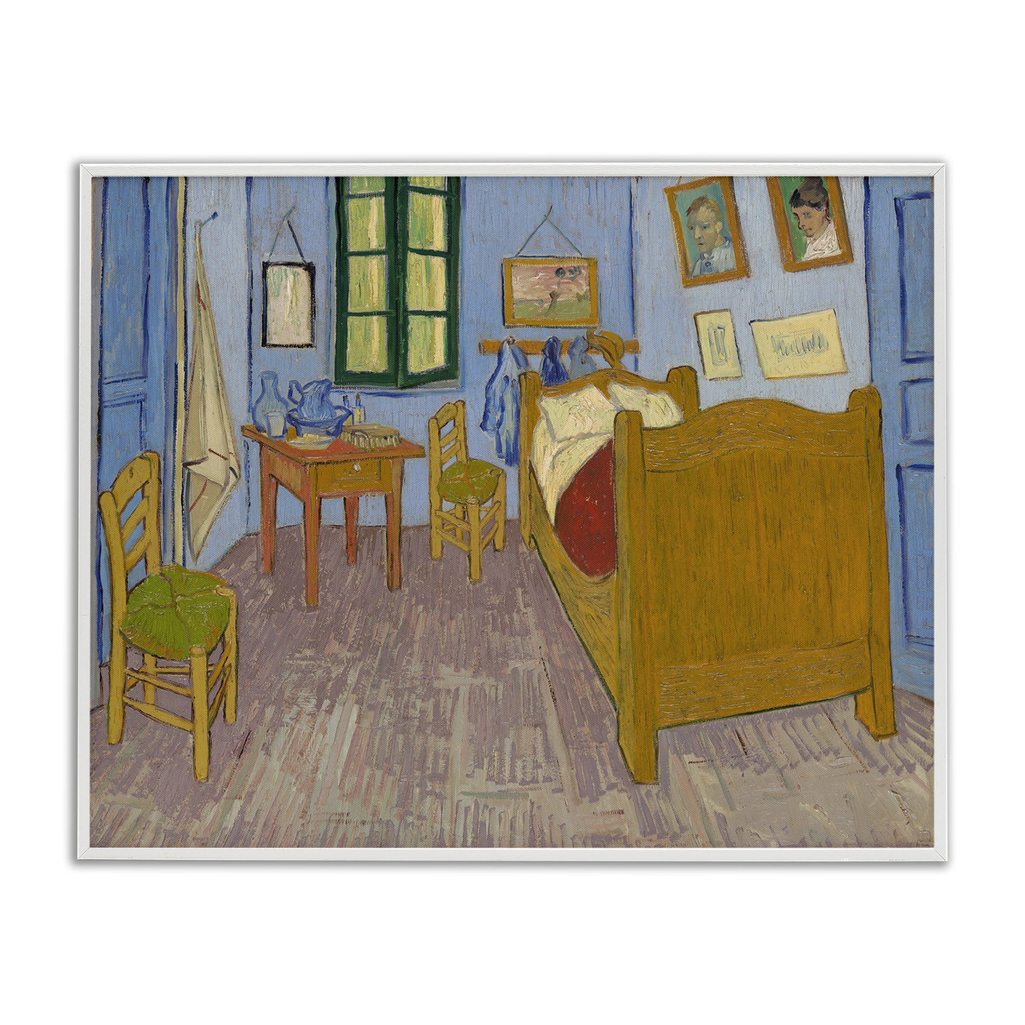 Stupell Industries Classical Van Gogh Bedroom Buildings & Architecture Painting White Framed Art Print Wall Art, 20 x 16