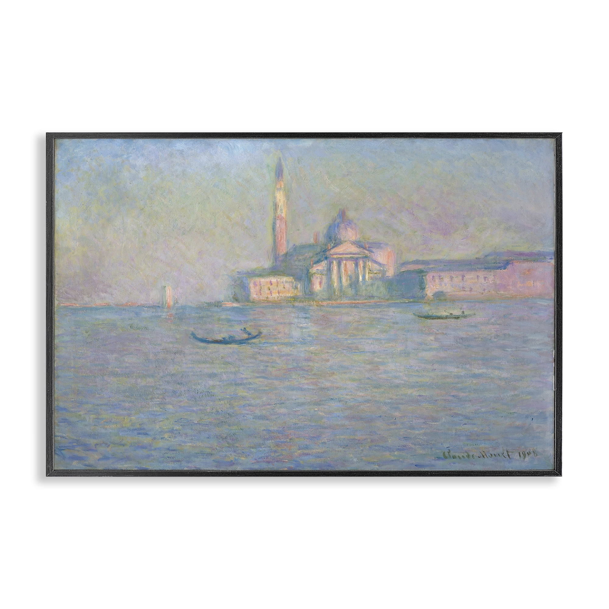 Stupell Industries Classical Venice Church Landscape & Nature Painting Black Framed Art Print Wall Art, 18 x 12