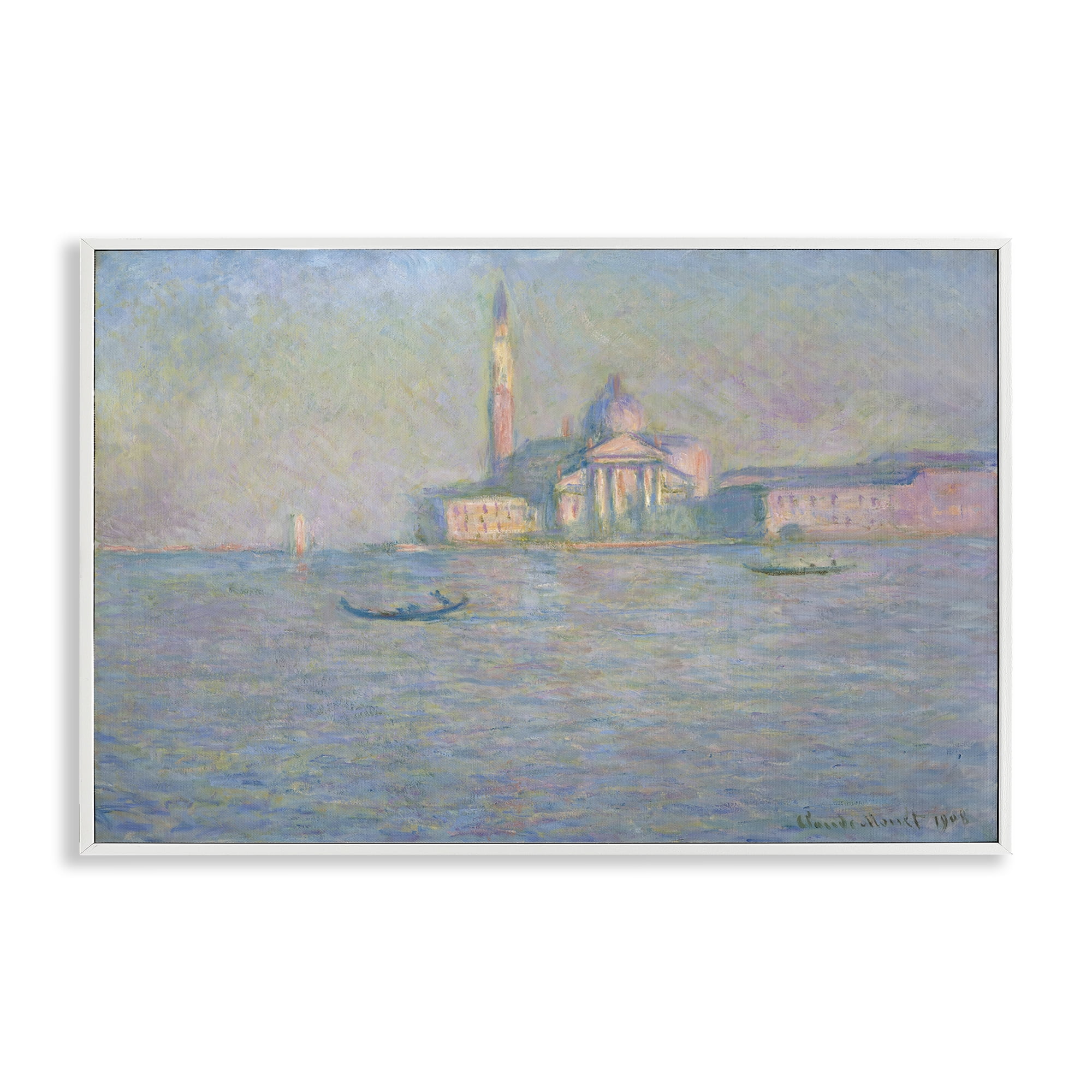 Stupell Industries Classical Venice Church Landscape & Nature Painting White Framed Art Print Wall Art, 18 x 12