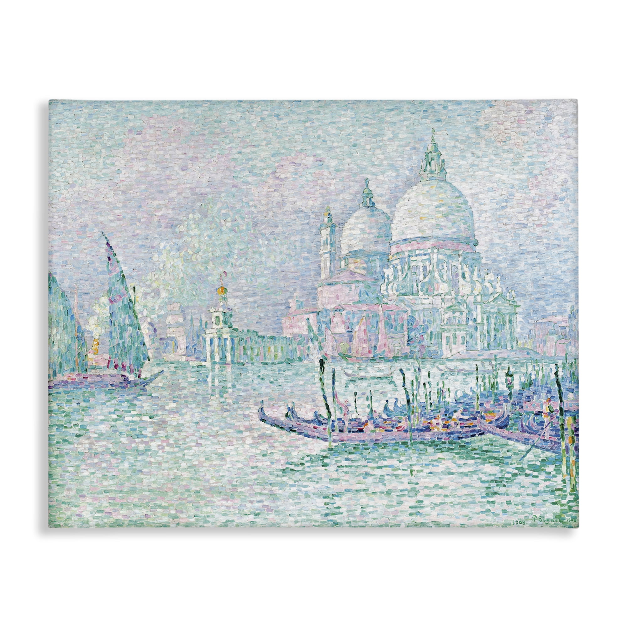 Stupell Industries Classical Venice Signac Painting Landscape & Nature Painting Wrapped Canvas Art Print Wall Art, 48 x 36