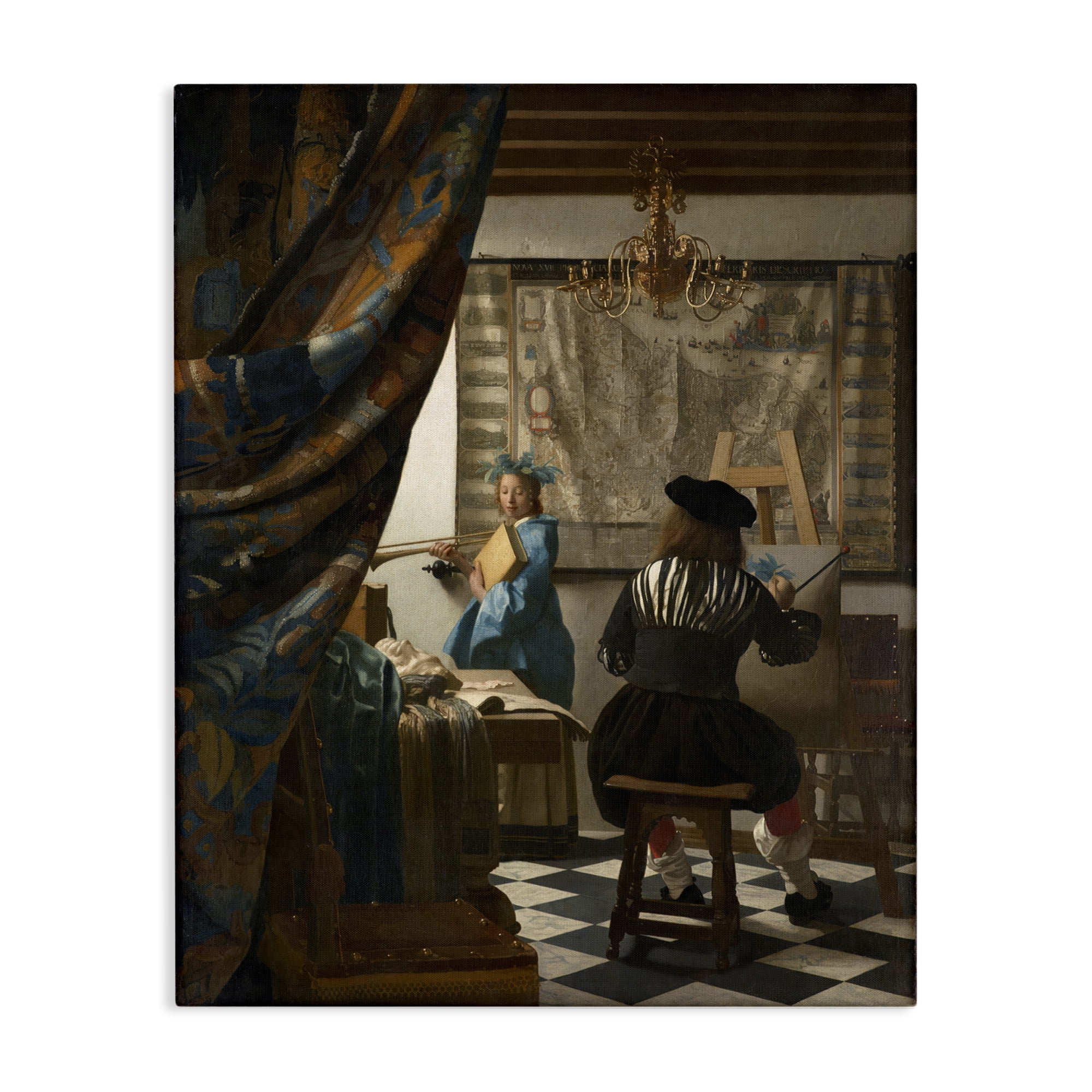 Stupell Industries Classical Vermeer Painting People Painting Wrapped Canvas Art Print Wall Art, 24 x 30