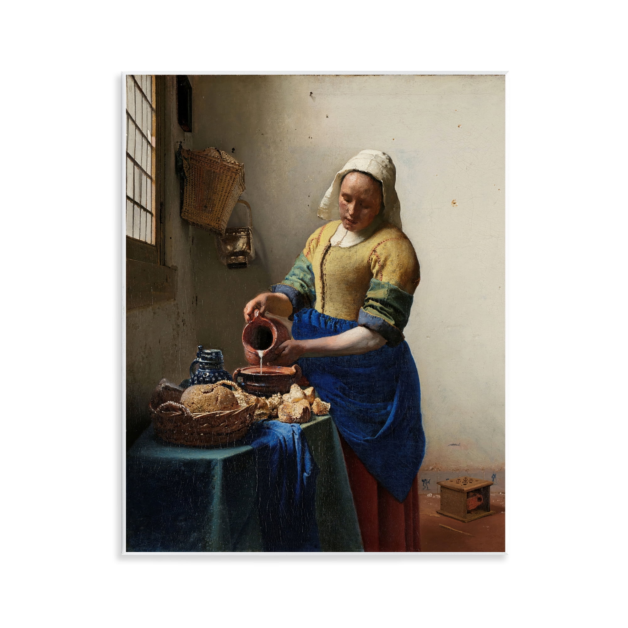 Stupell Industries Classical Vermeer The Milkmaid People Painting Unframed Art Print Wall Art, 11 x 14