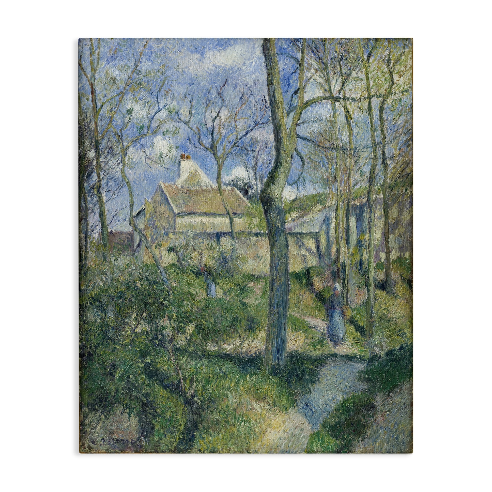 Stupell Industries Classical Village Cezanne Painting Landscape & Nature Painting Wrapped Canvas Art Print Wall Art, 36 x 48