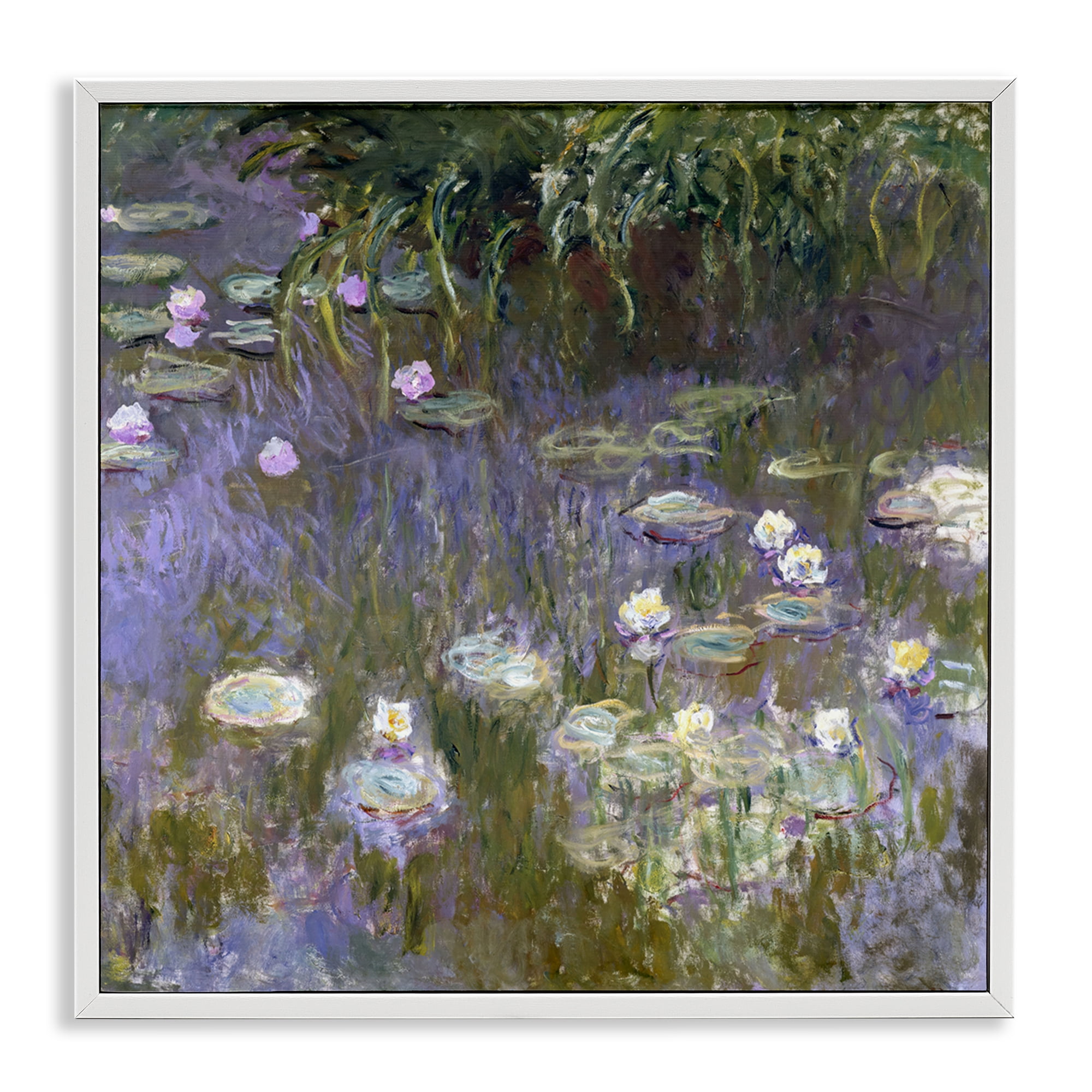 Stupell Industries Classical Water Lilies Monet Landscape & Nature Painting White Framed Art Print Wall Art, 12 x 12