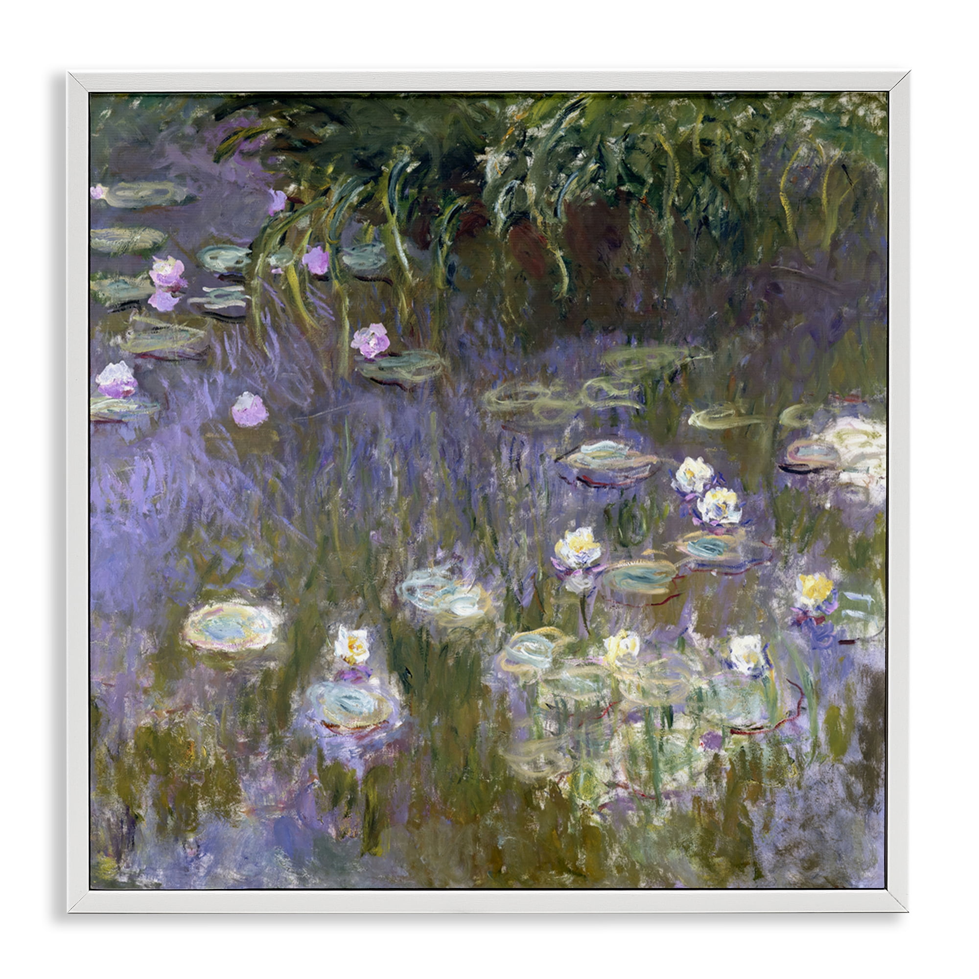 Stupell Industries Classical Water Lilies Monet Landscape & Nature Painting White Framed Art Print Wall Art, 24 x 24