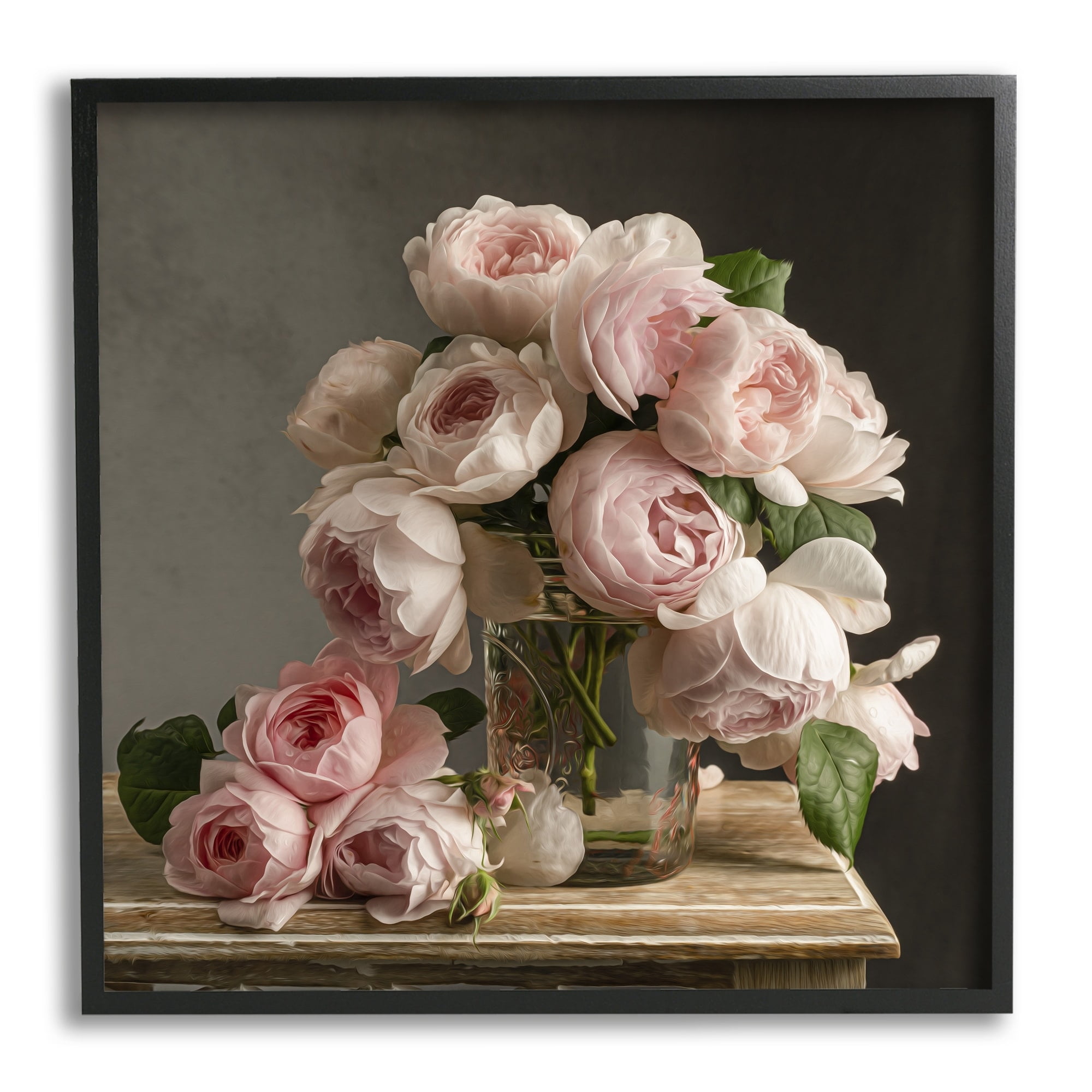 Stupell Industries Classical White Pink Roses Arrangement Jar Vase , 17 x 30, Design by Leah McLean