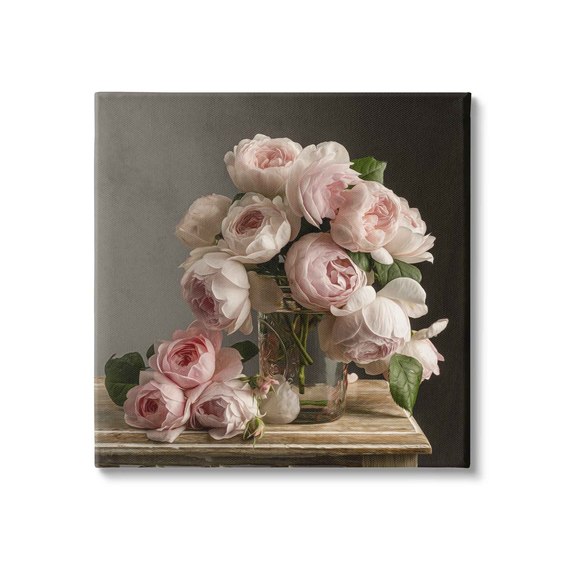 Stupell Industries Classical White Pink Roses Arrangement Jar Vase , 24 x 24, Design by Leah McLean