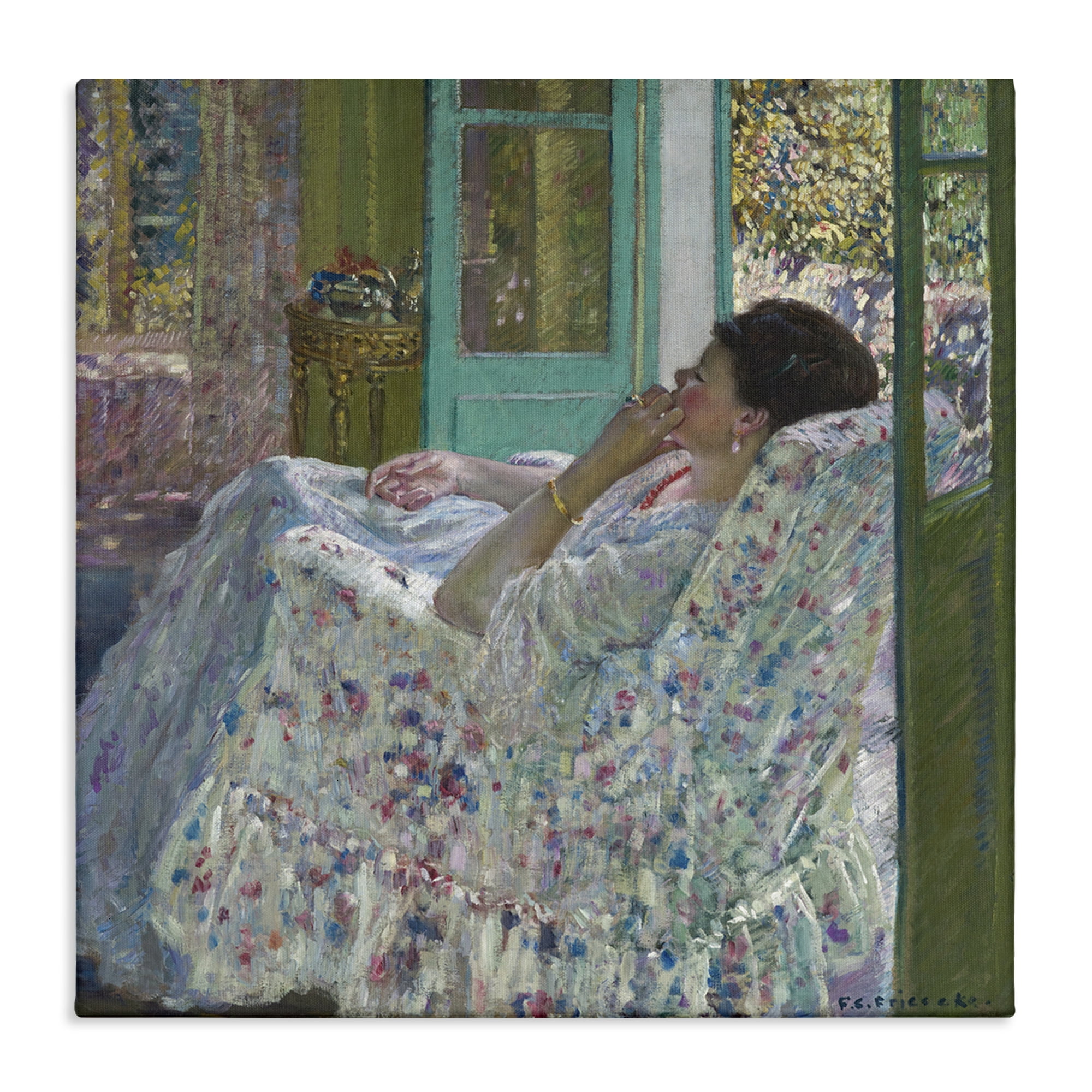 Stupell Industries Classical Woman Afternoon People Painting Wrapped Canvas Art Print Wall Art, 30 x 30