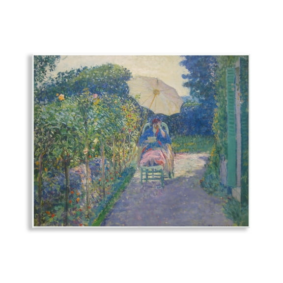 Stupell Industries Classical Woman in Garden Landscape & Nature Painting Unframed Art Print Wall Art, 14 x 11