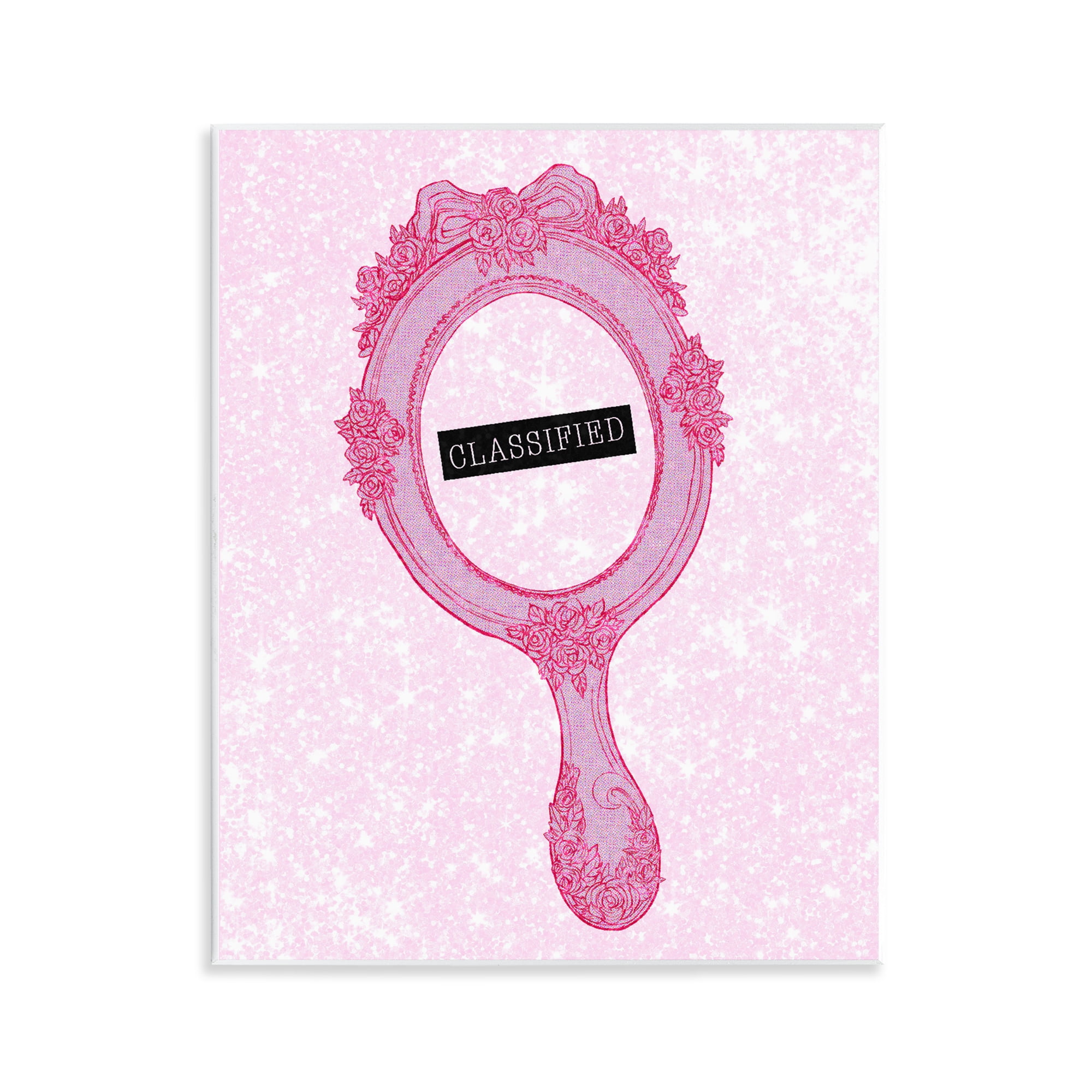 Stupell Industries Classified Ornate Pink Mirror Wall Plaque Art, design by Ziwei Li