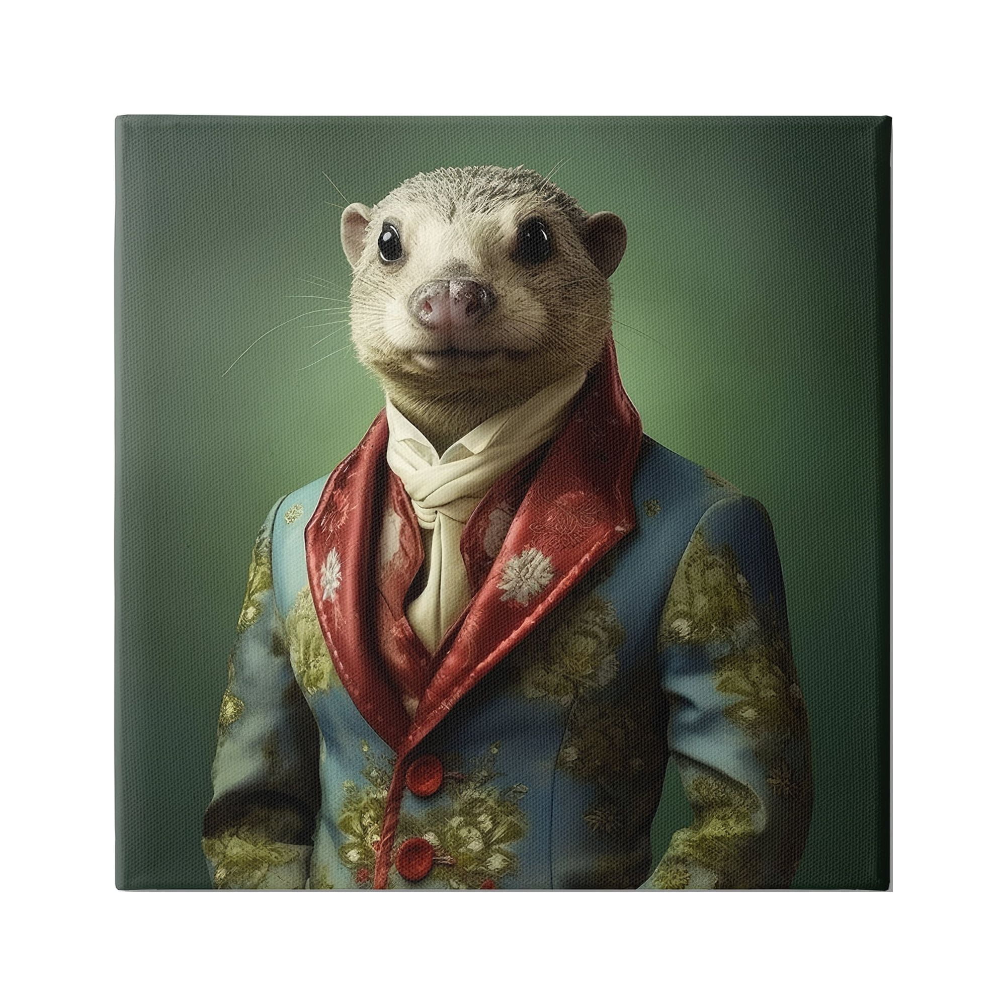 Stupell Industries Classy Animal Fashion Portrait Animals & Insects Painting Gallery Wrapped Canvas Art Print Wall Art, 30 x 30