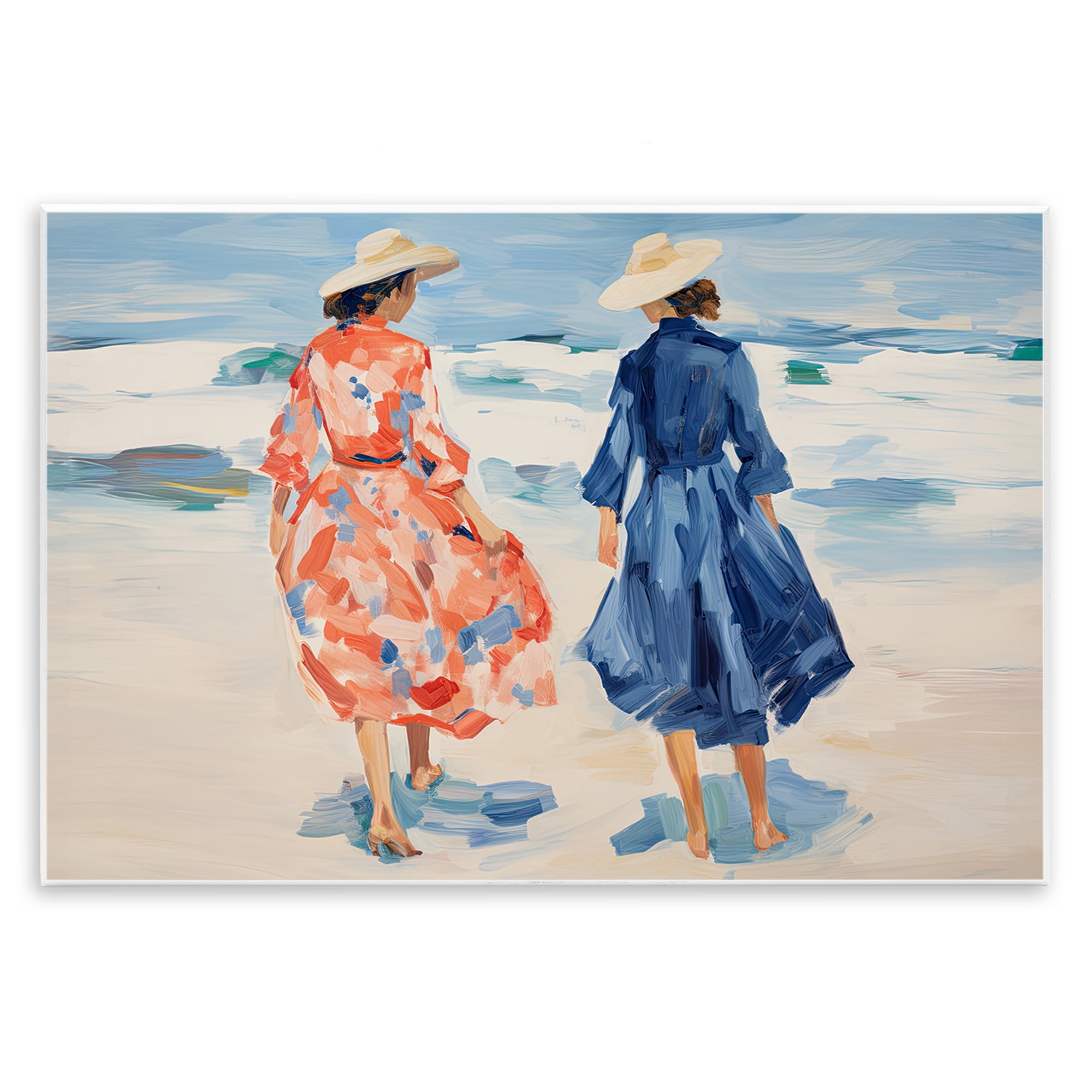 Stupell Industries Classy Beach Ladies People Painting Unframed Art Print Wall Art, 19 x 13