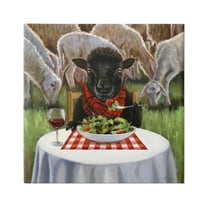 Stupell Industries Classy Black Sheep Dining Rural Farm Painting Gallery Wrapped Canvas Print Wall Art, Design by Lucia Heffernan