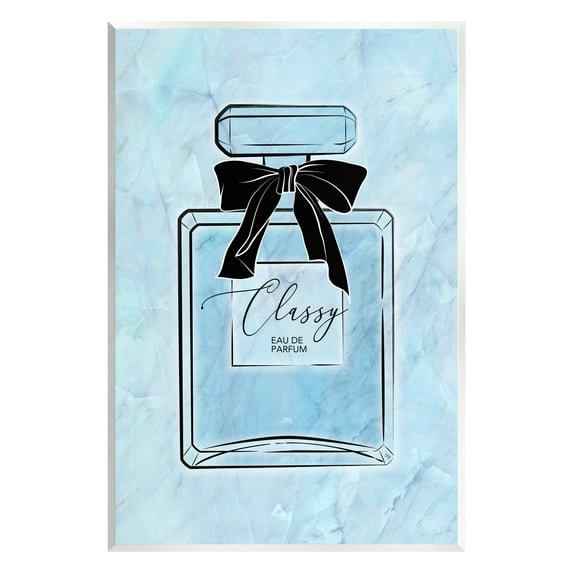 Stupell Industries Classy Blue Perfume Beauty & Fashion Painting Unframed Art Print Wall Art, 10 x 15