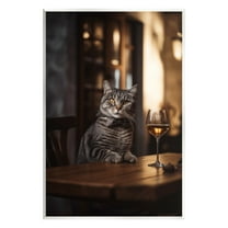 Stupell Industries Classy Cat with Wine Animals & Insects Painting Unframed Art Print Wall Art, 10 x 15