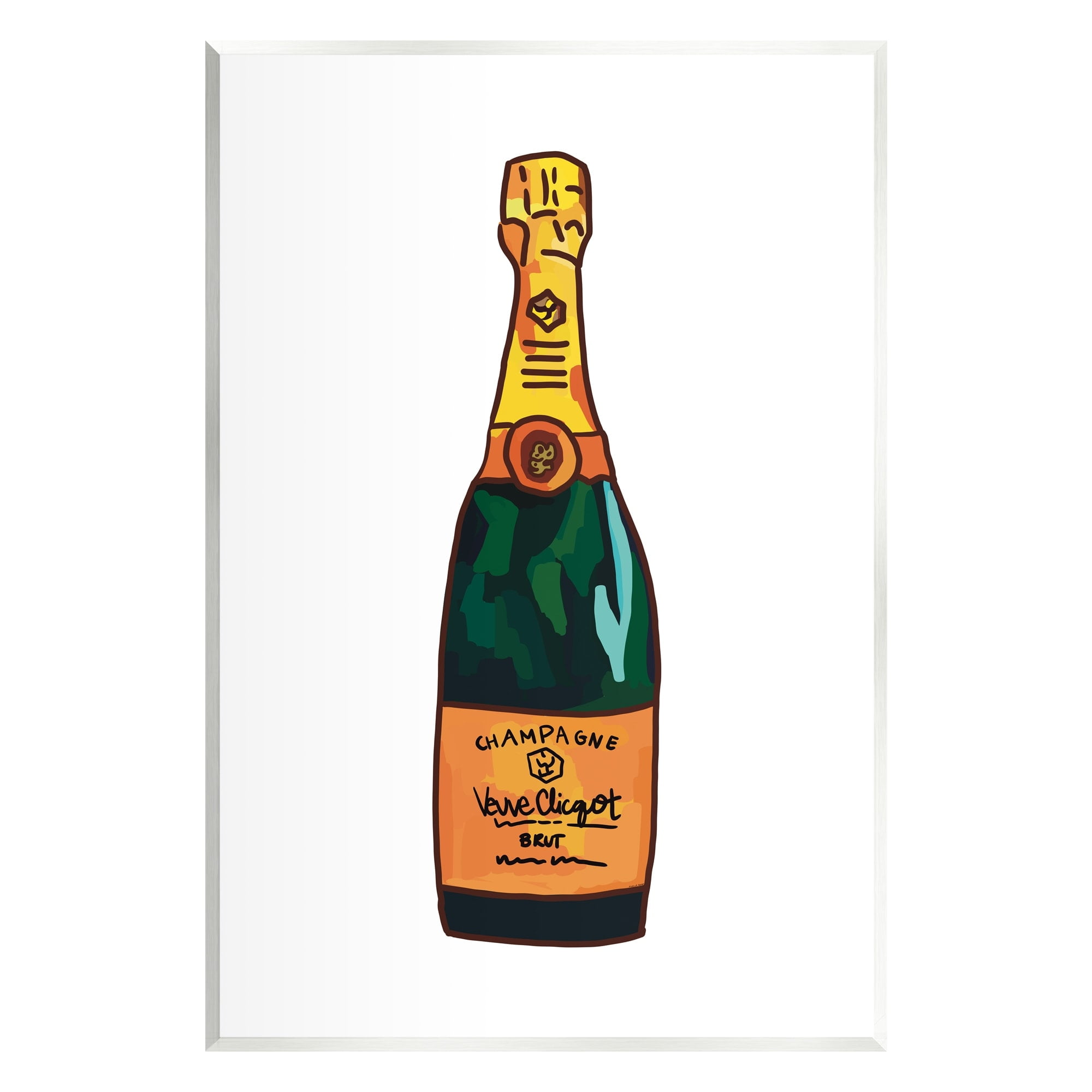 Stupell Industries Classy Champagne Wine Bottle Kitchen Bar Beverage Graphic Art Unframed Art Print Wall Art, Design by Amelia Noyes