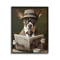 thumbnail image 1 of Stupell Industries Classy Dog with Newspaper Animals & Insects Painting Black Framed Art Print Wall Art, 16 x 20, 1 of 9