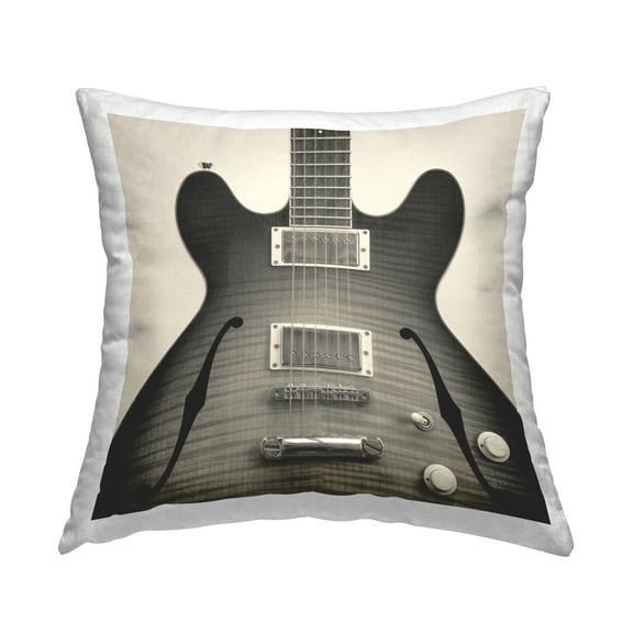 Stupell Industries Classy Electric Guitar Decorative Printed Throw Pillow Design by Deborah Revell.