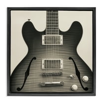 Stupell Industries Classy Electric Guitar Entertainment Photography Black Floater Framed Canvas Art Print Wall Art, 18 x 18