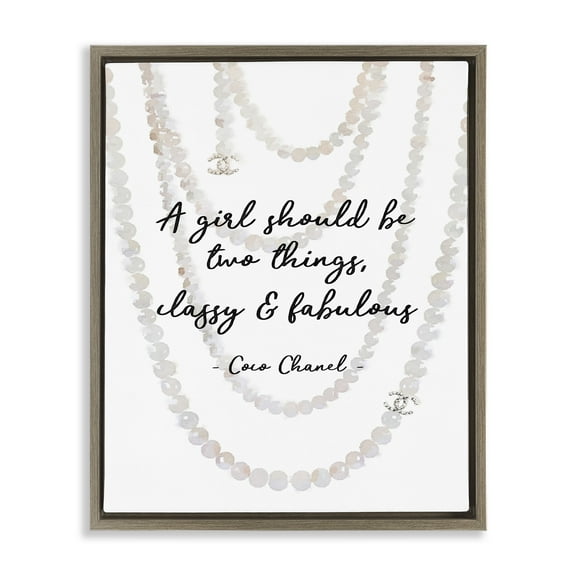 Stupell Industries Classy & Fabulous Fashion Quote Beauty & Fashion Painting Brown Floater Framed Canvas Art Print Wall Art, 17 x 21