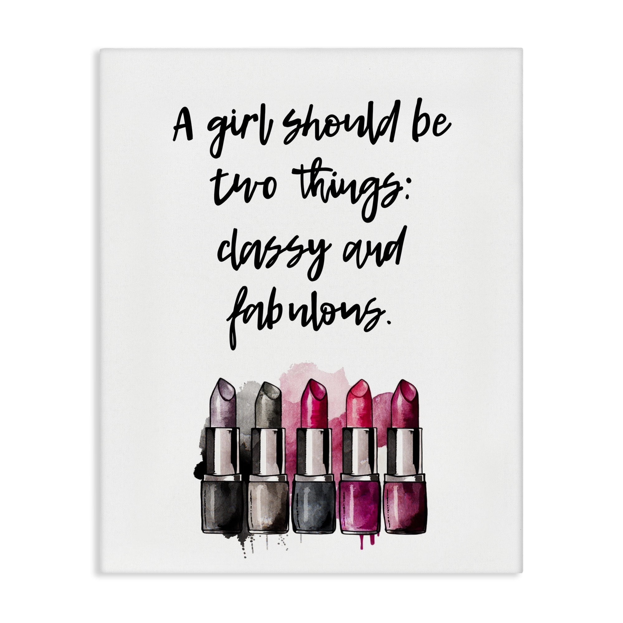 Stupell Industries Classy Fabulous Lipsticks Fashion Painting Wrapped Canvas Art Print Wall Art, 24 x 30