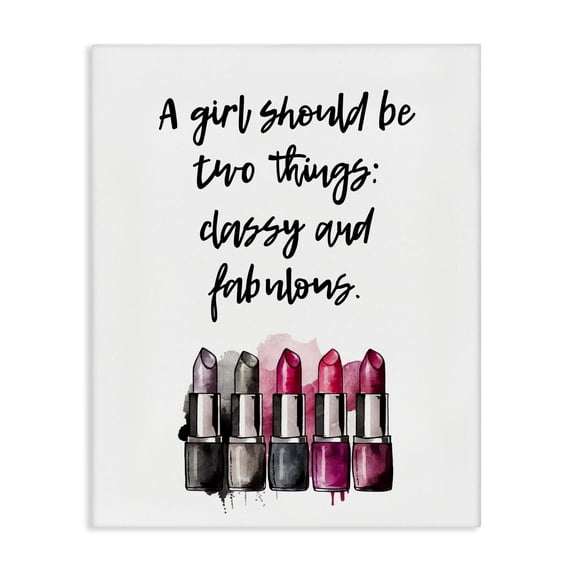 Stupell Industries Classy Fabulous Lipsticks Fashion Painting Wrapped Canvas Art Print Wall Art, 30 x 40