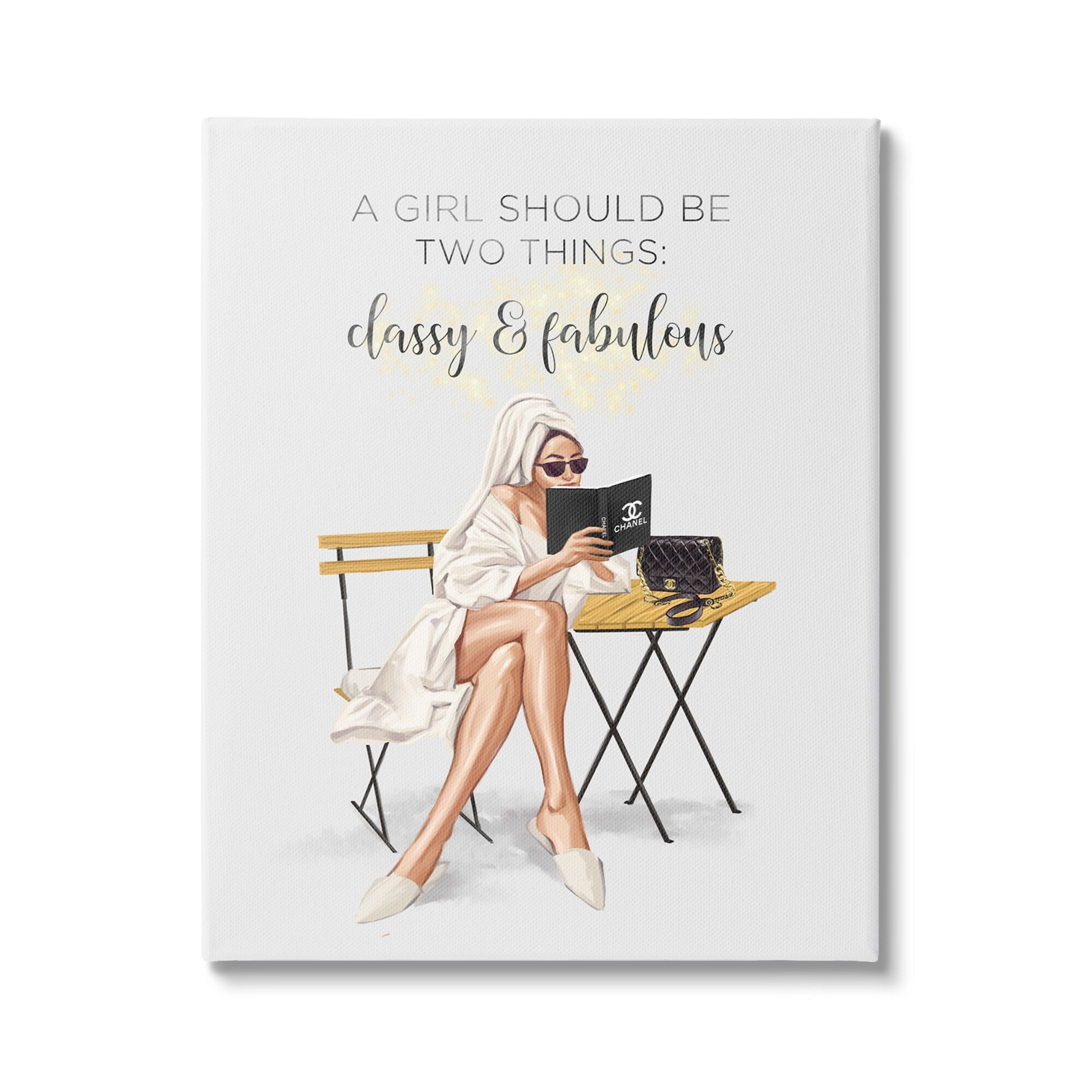 Stupell Industries Classy Fabulous Saying Designer Robe Purse Fashion Canvas Wall Art, 24 x 30, Design by Ziwei Li