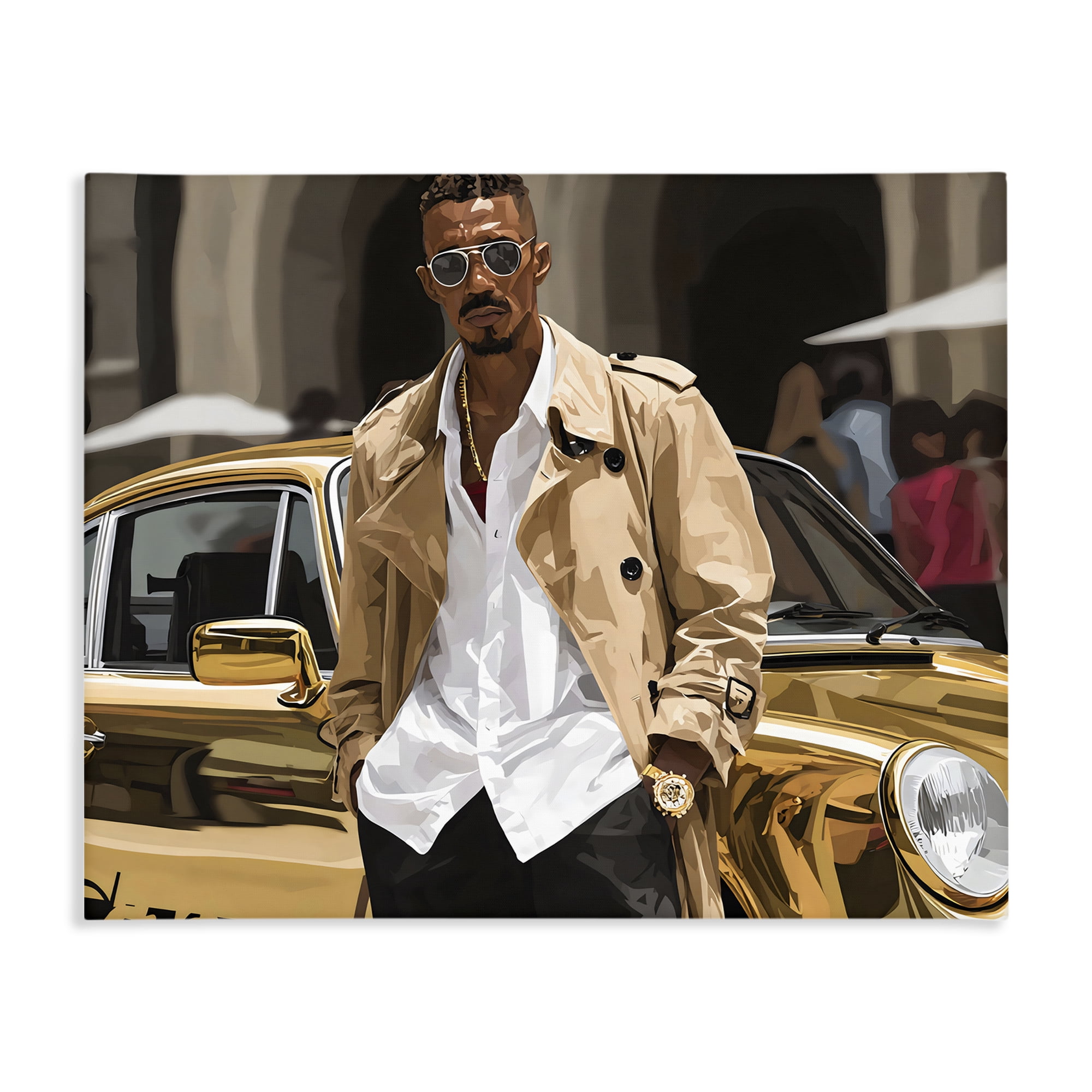 Stupell Industries Classy Gilded Sportscar & Driver Canvas Wall Art, design by Franklyn Gregory