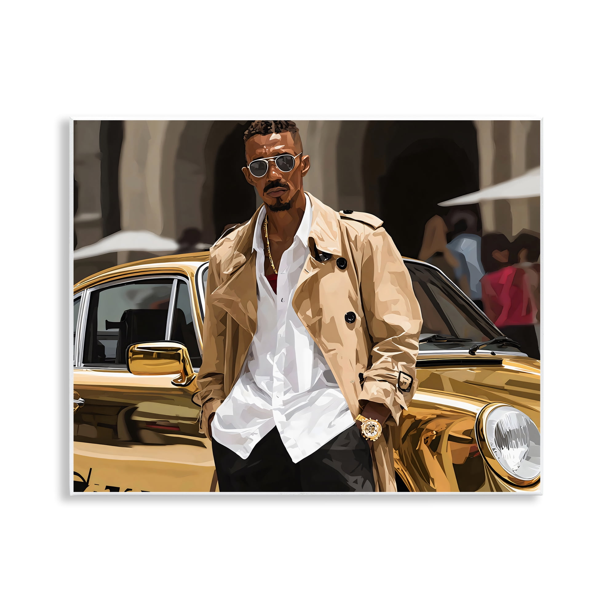 Stupell Industries Classy Gilded Sportscar & Driver Wall Plaque Art, design by Franklyn Gregory