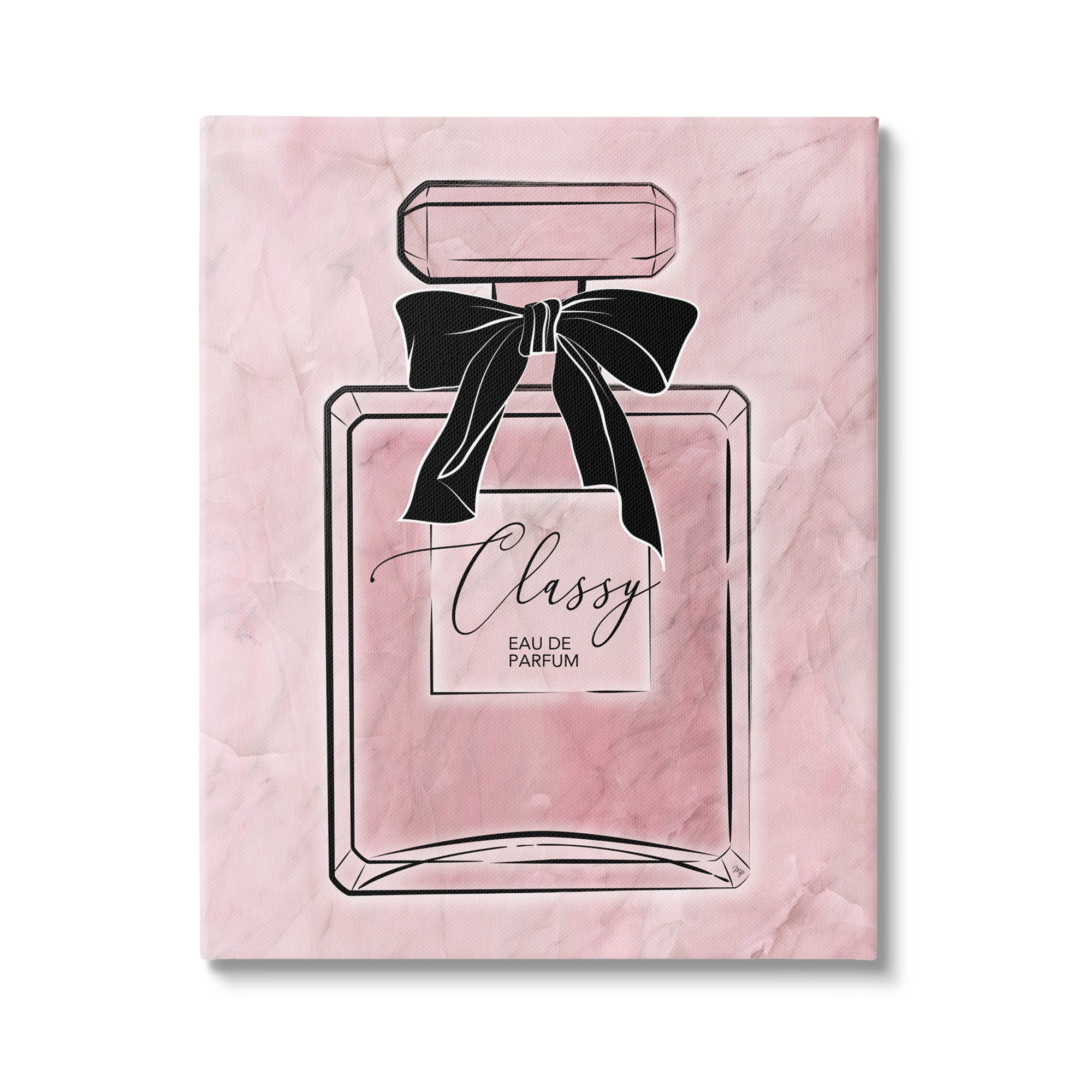 Stupell Industries Classy Pink Perfume Beauty & Fashion Painting Gallery Wrapped Canvas Art Print Wall Art, 24 x 30