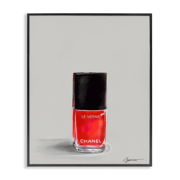 Stupell Industries Classy Rouge Nail Polish Black Framed Giclee Art, design by Mary Sparrow